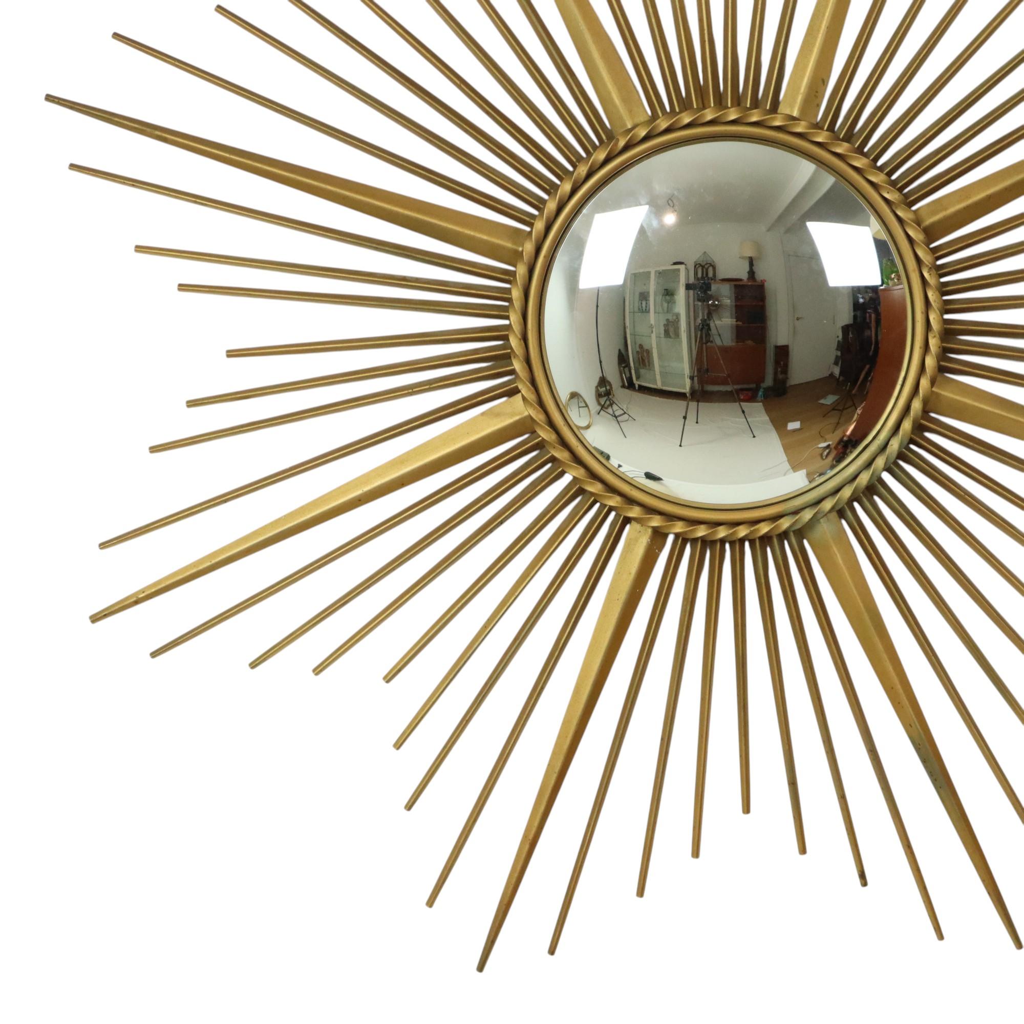 Großer Vintage Sun Spiegel Chaty Vallauris XL Frankreich 91cm (Moderne der Mitte des Jahrhunderts) im Angebot