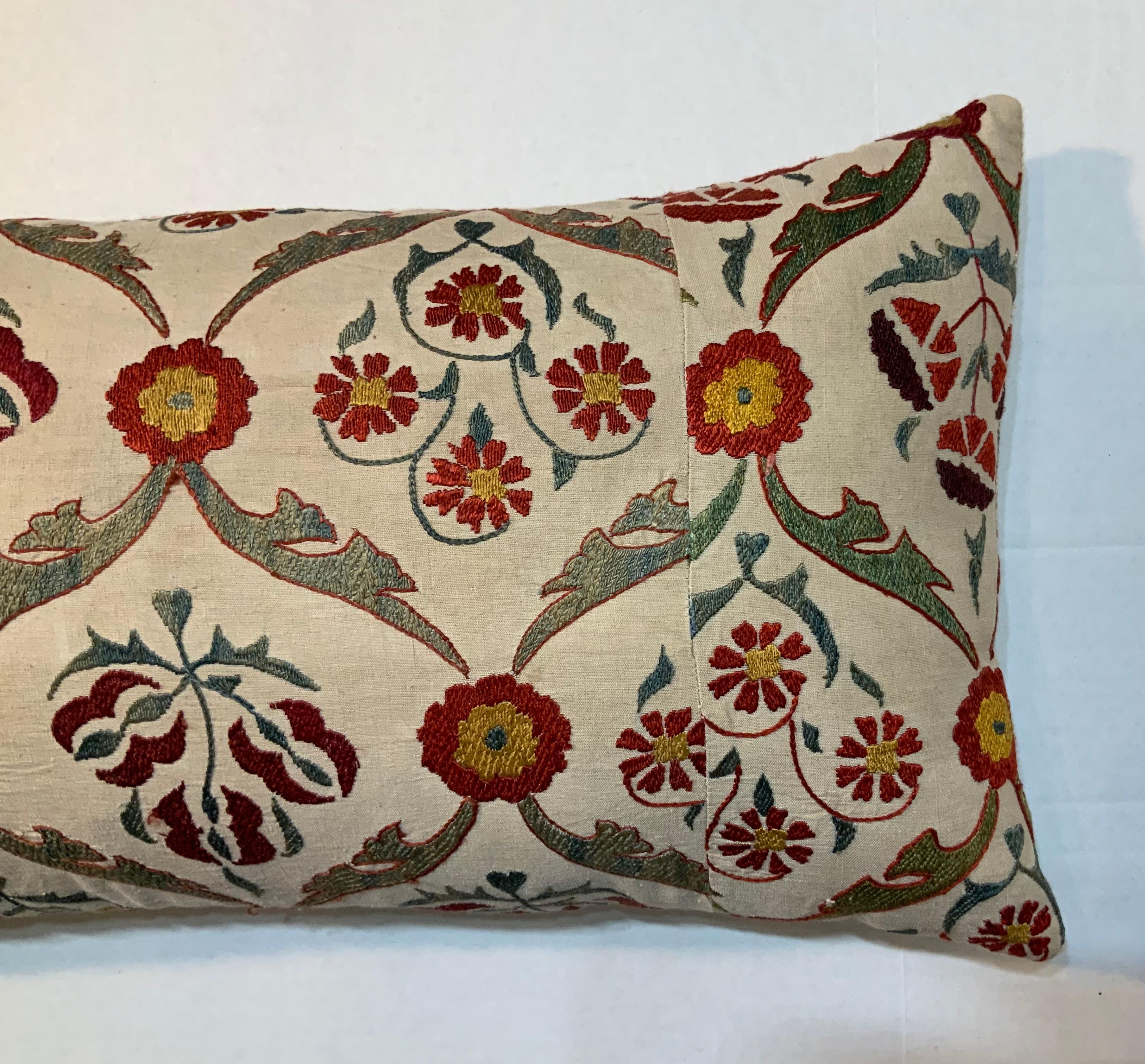 Uzbek Large Vintage Suzani Pillow