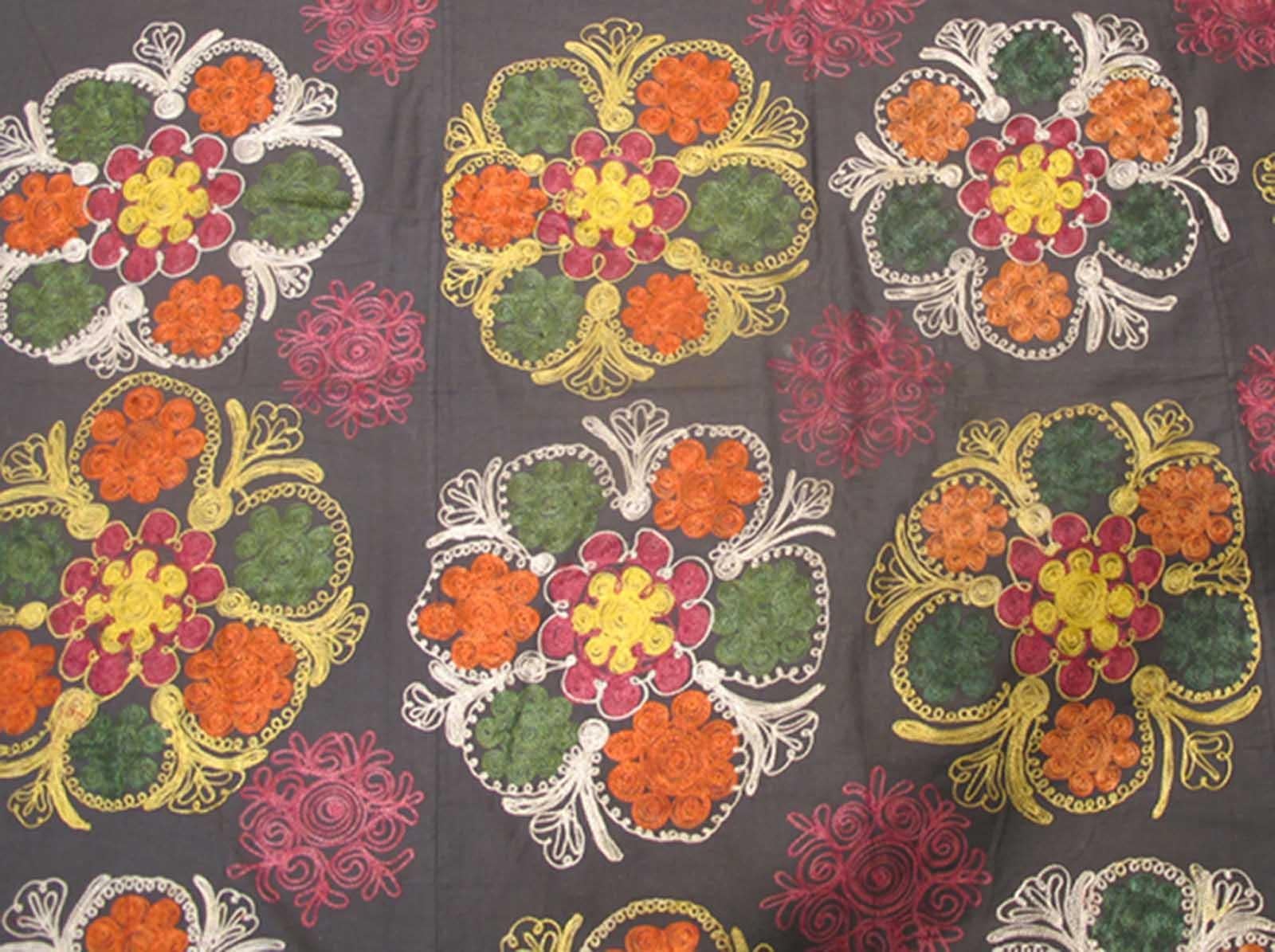 Large Vintage Suzani with All-Over Embroidery In Good Condition For Sale In Atlanta, GA