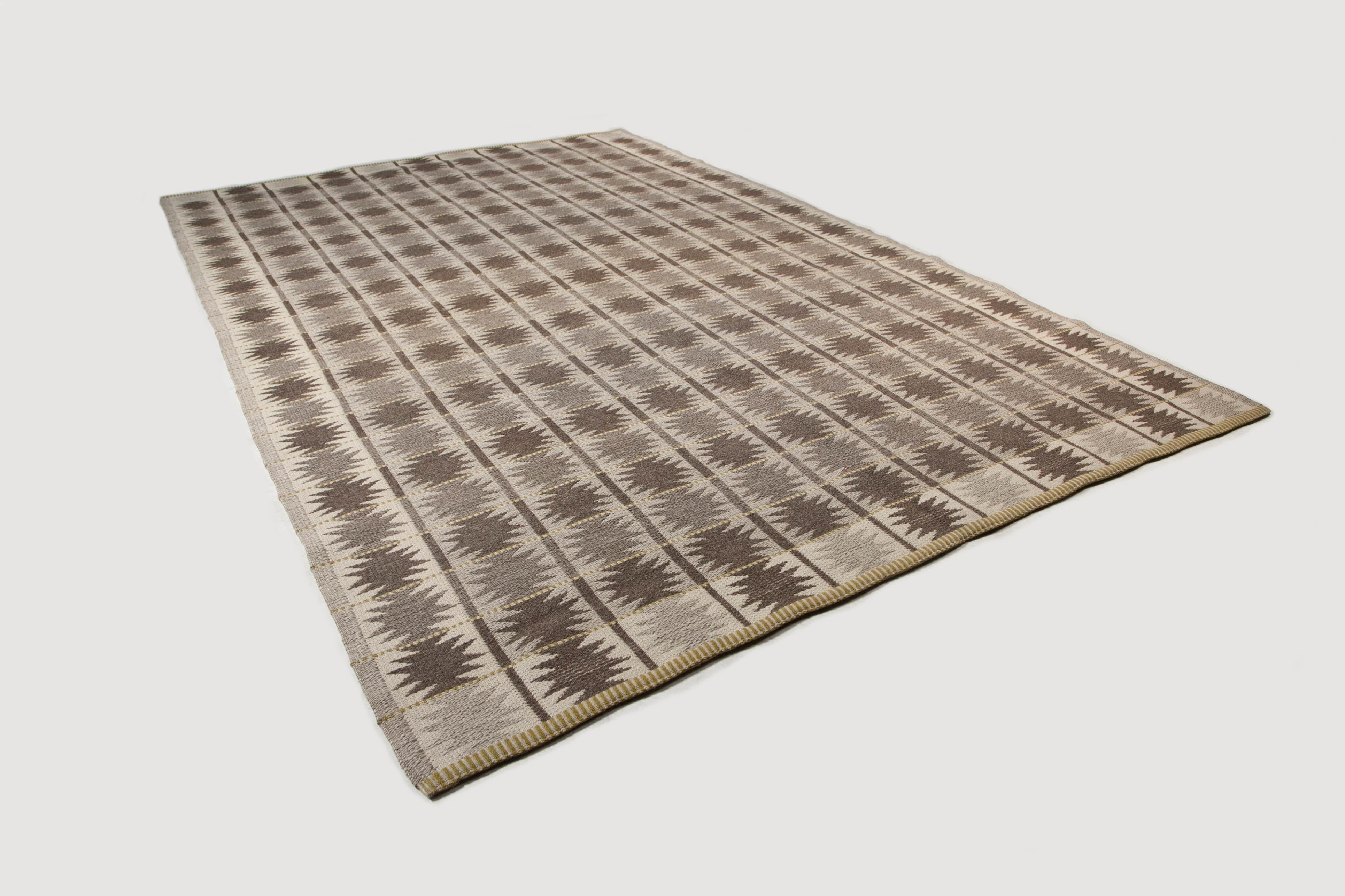Large Vintage Swedish Flat-Weave Carpet, Sweden, 1960's In Good Condition For Sale In Los Angeles, CA