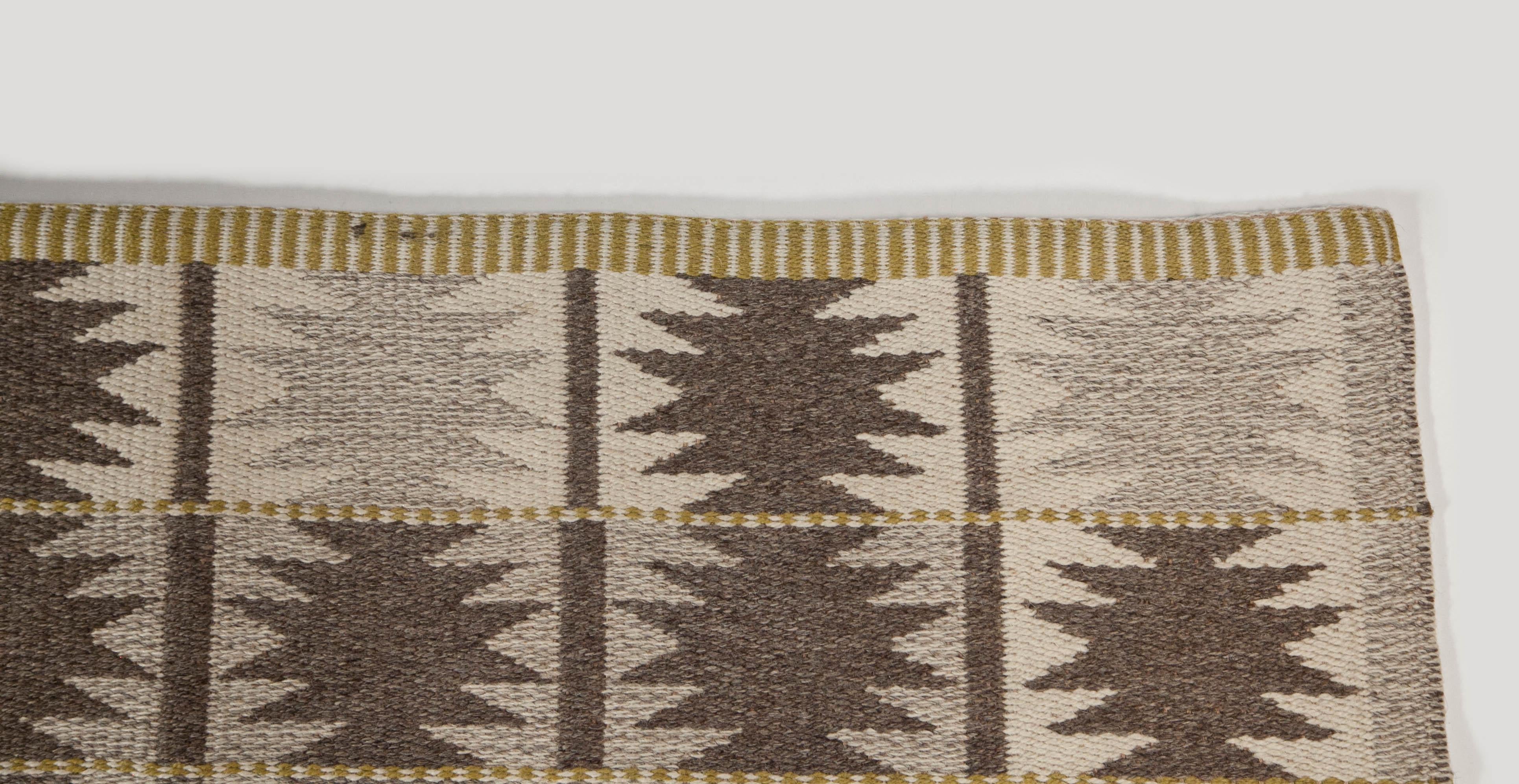 Large Vintage Swedish Flat-Weave Carpet, Sweden, 1960's For Sale 2
