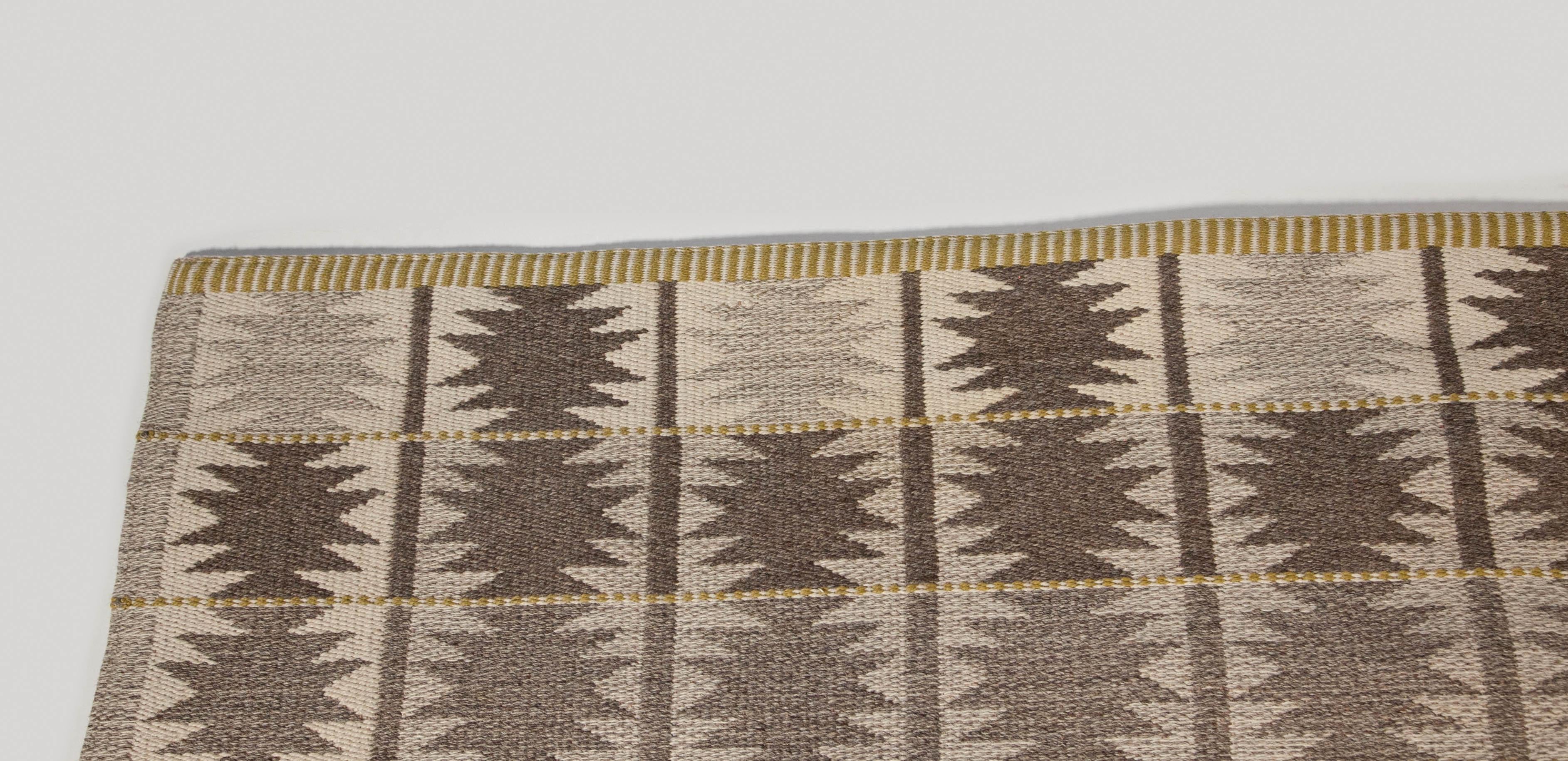 Large Vintage Swedish Flat-Weave Carpet, Sweden, 1960's For Sale 3