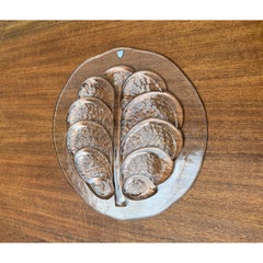 Grande piatto in vetro svedese vintage di Orrefors, anni '70