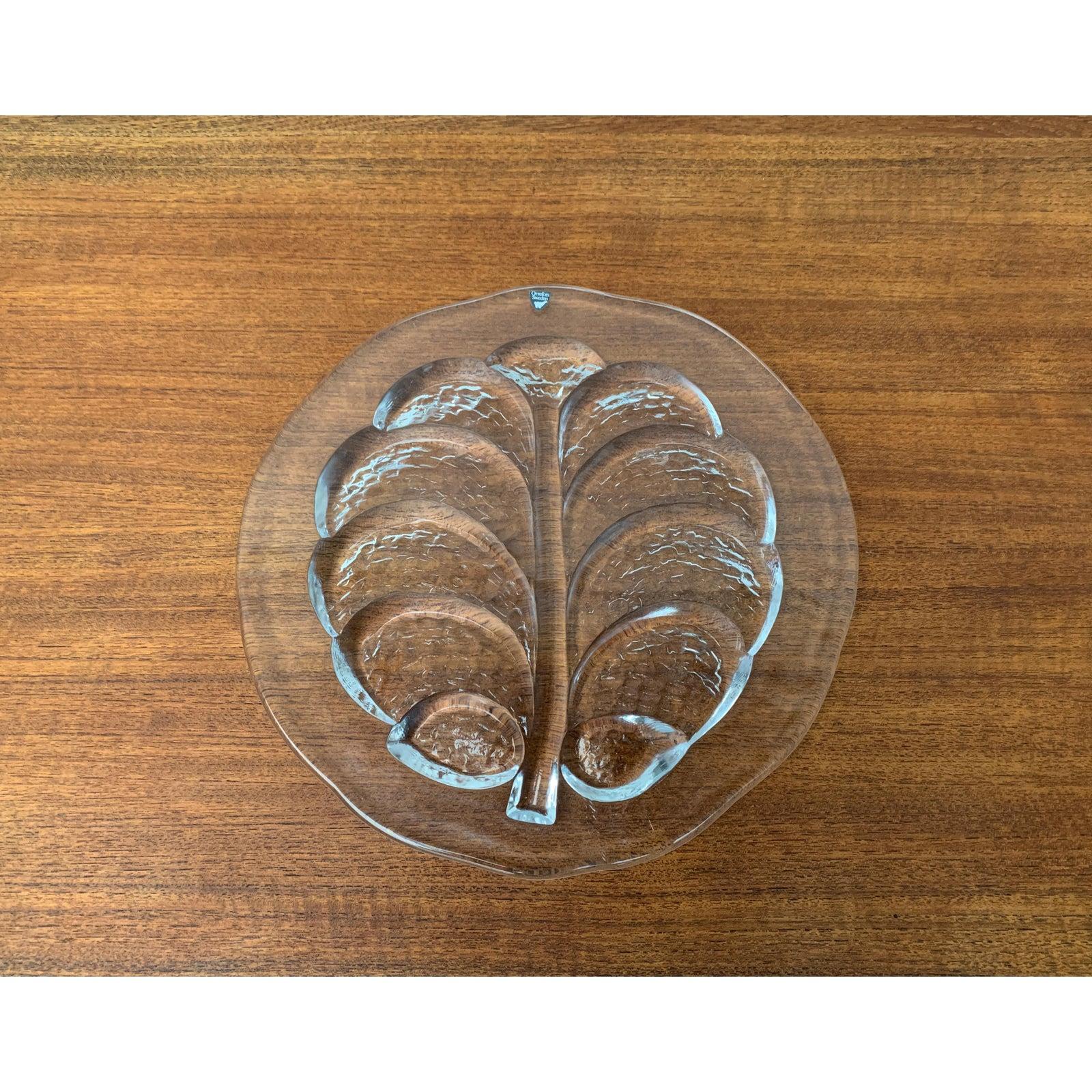 Suédois Grande assiette en verre suédoise d'Orrefors, 1970 en vente