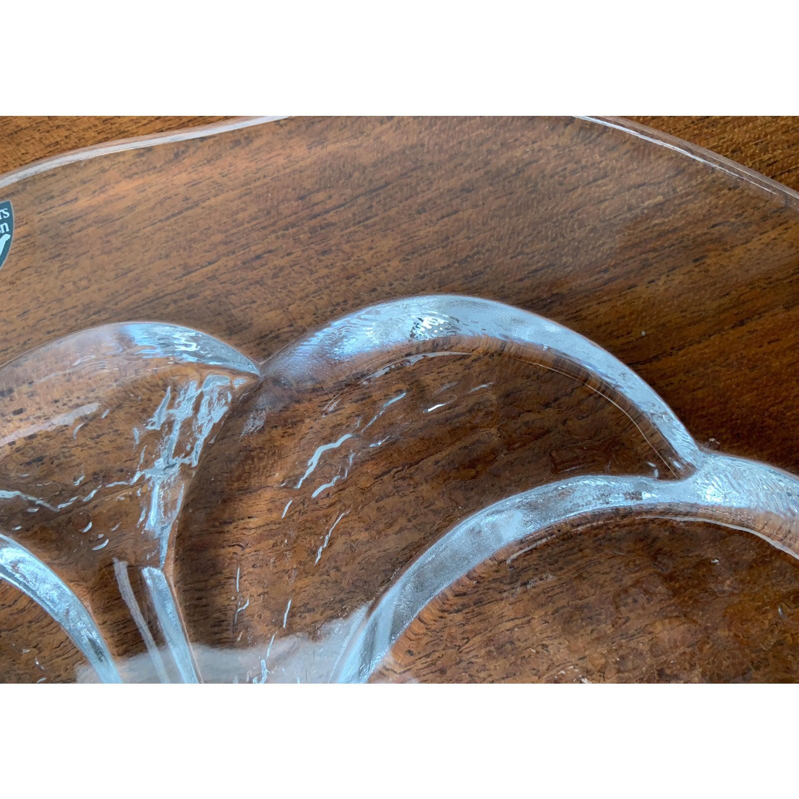 Verre Grande assiette en verre suédoise d'Orrefors, 1970 en vente