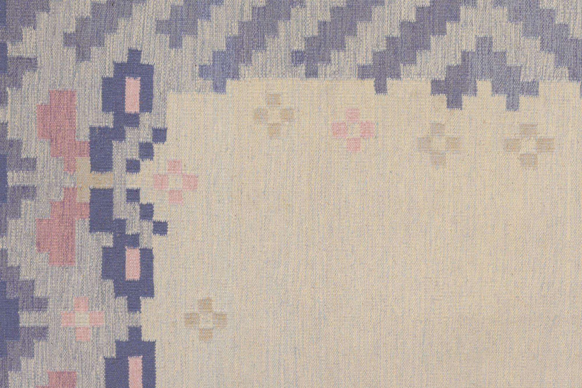 Mid-Century Modern Grand Kilim suédois vintage en vente
