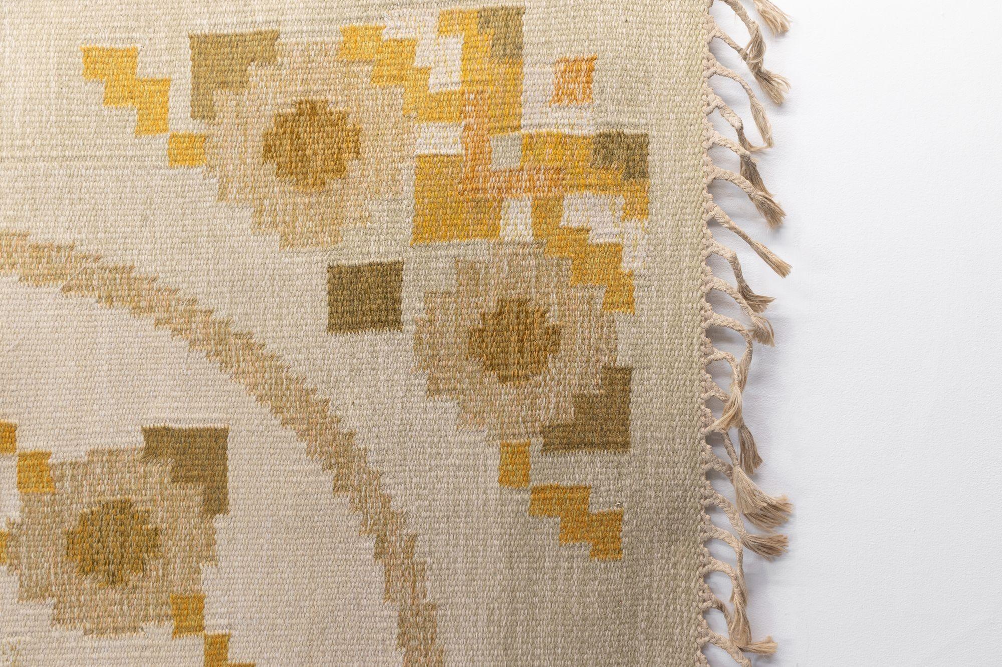 Großer schwedischer Kelim im Vintage-Stil (Wolle) im Angebot