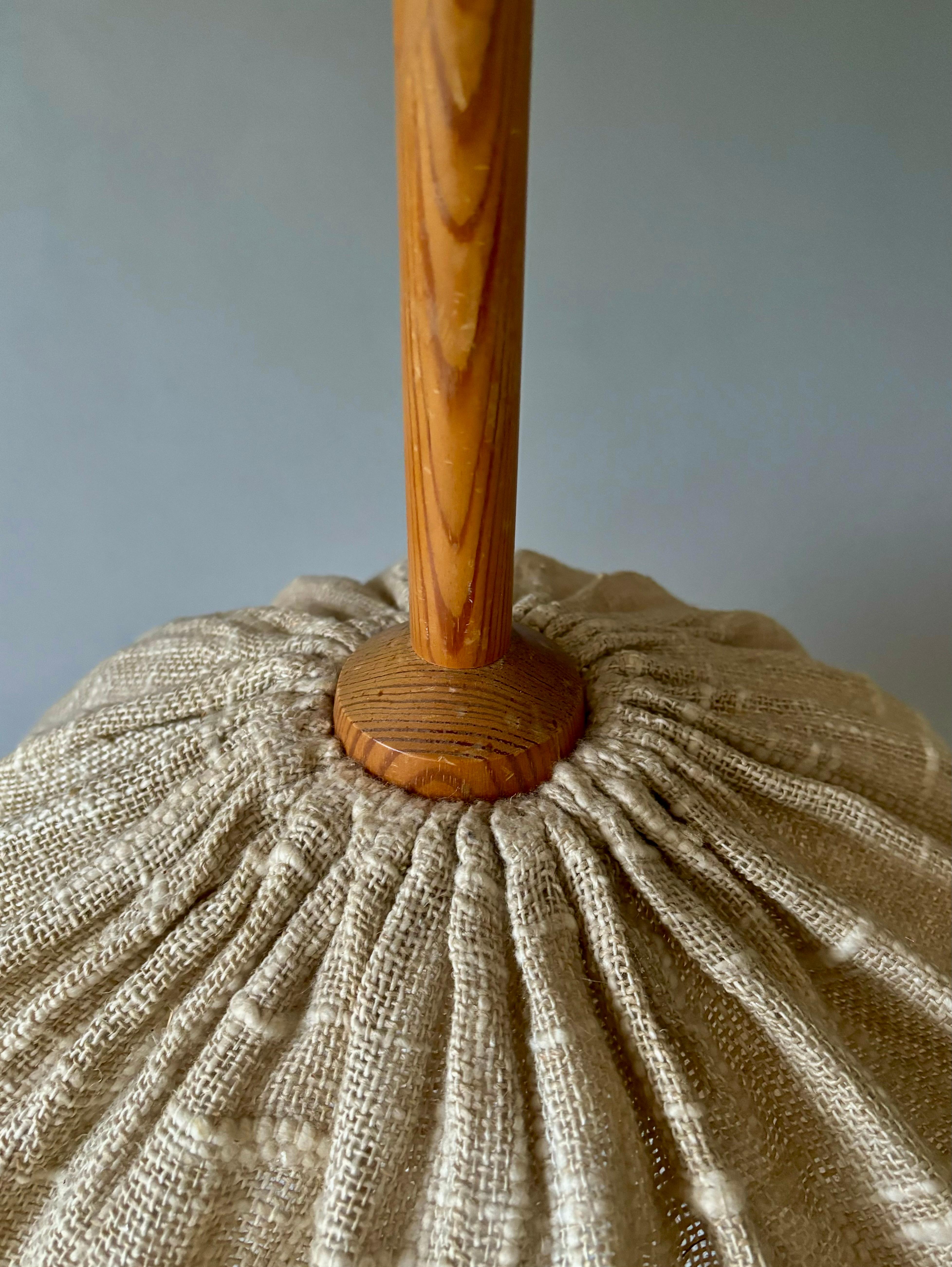 Large 1960s Swedish Modern Textile Globe Pendant For Sale 3