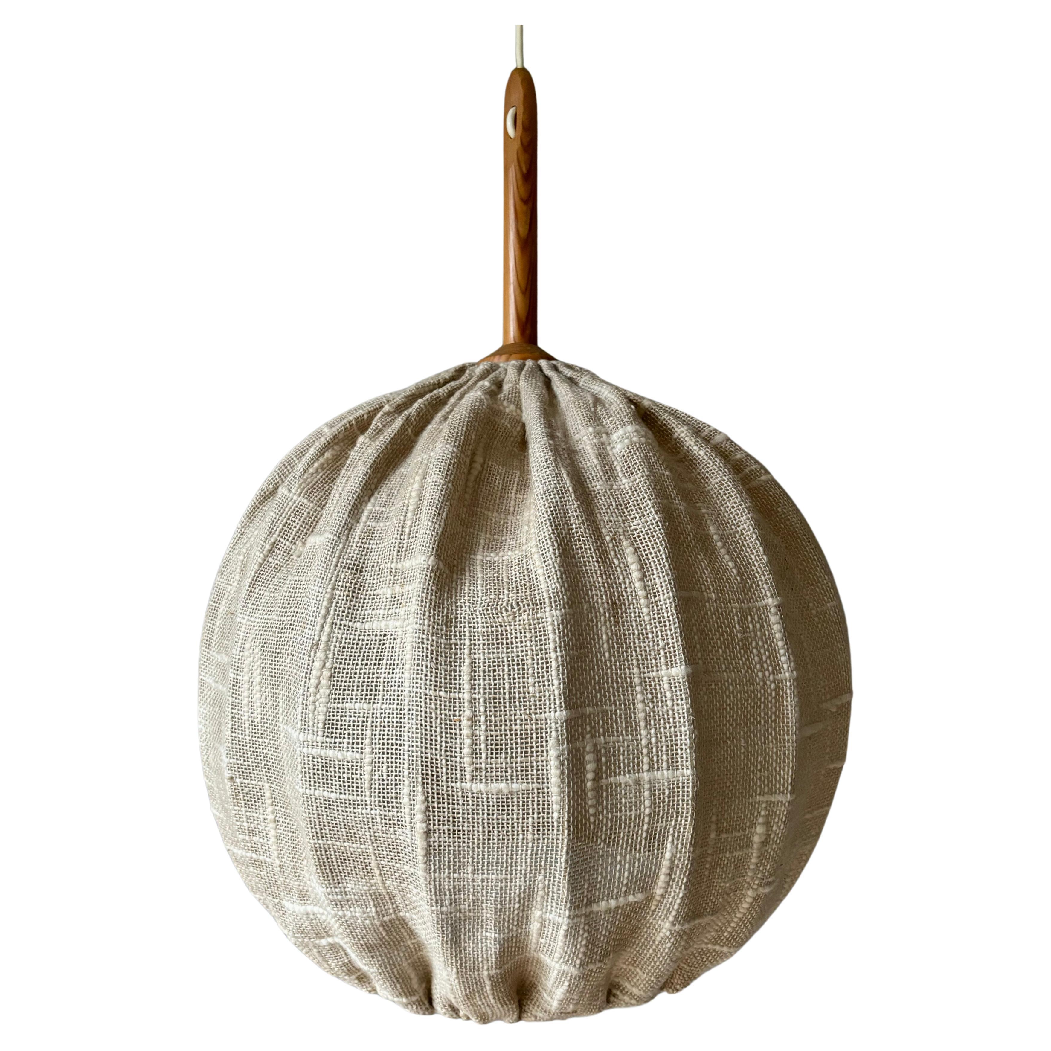 1960s Swedish Modern Textile Globe Pendant