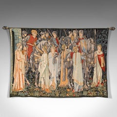 Large Vintage Tapestry, French, Jacquard, Decorative Wall Covering, Holy Grail