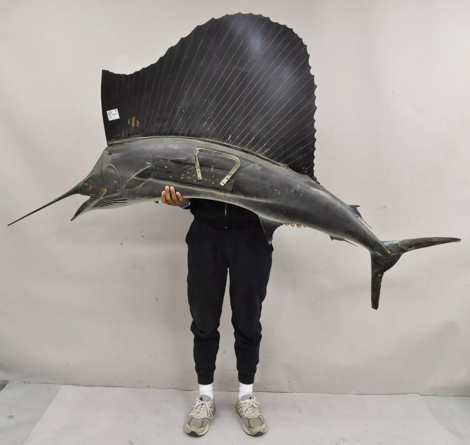Große Vintage Taxidermie Replik Blue Marlin Sailfish 85