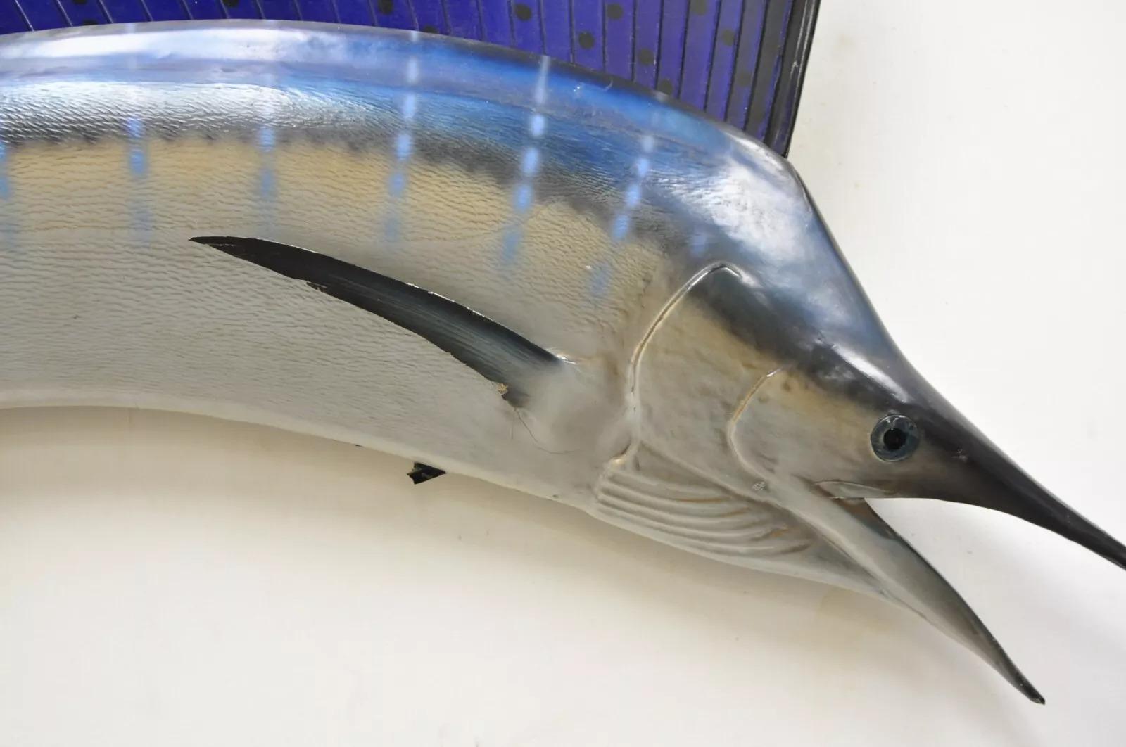 Large Vintage Taxidermy Replica Blue Marlin Sailfish 85