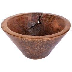 Large Vintage Teak Bowl, Hand Hewn 20.75 dia from North Java, Mid-20th Century