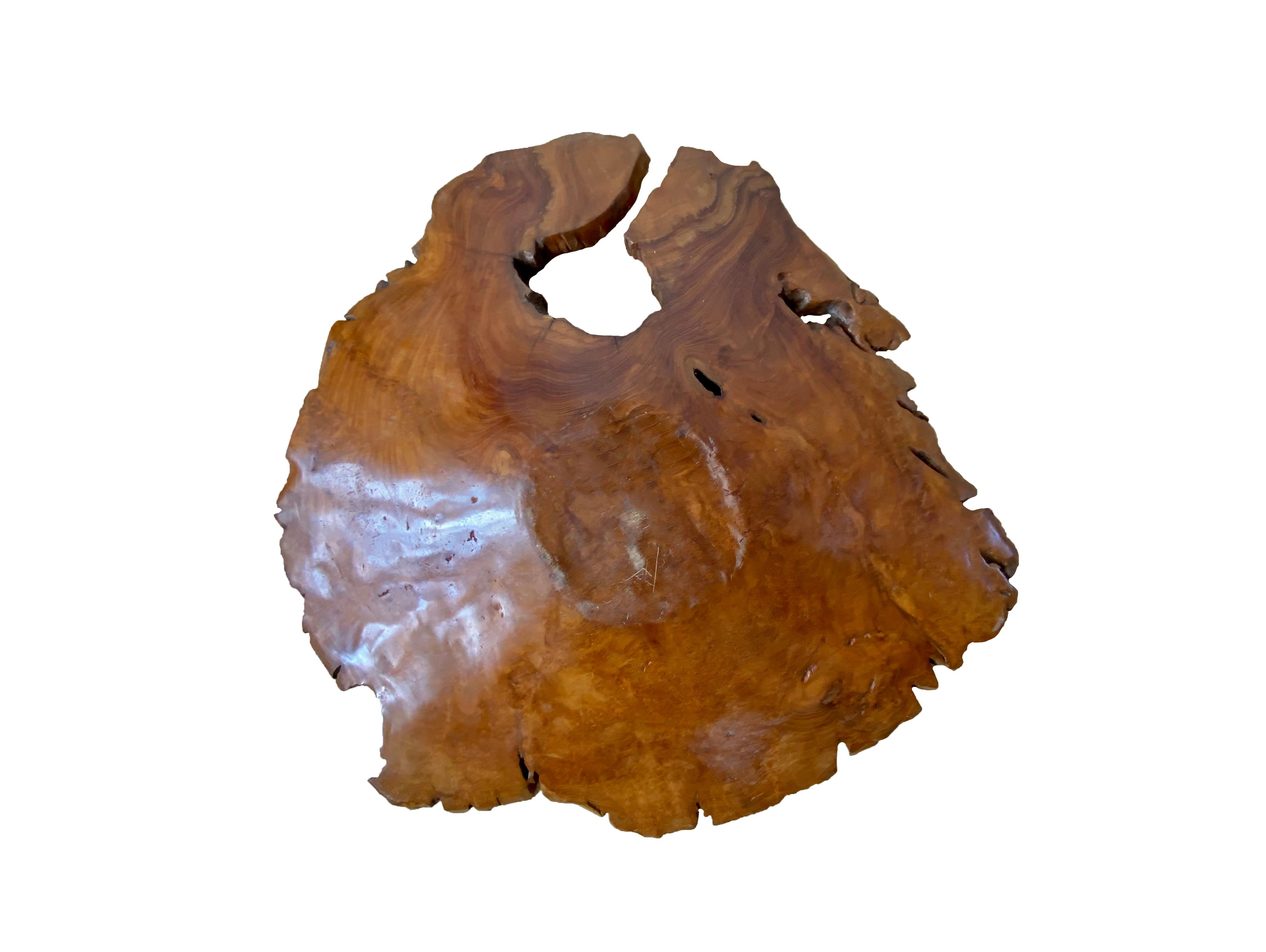 Carved Teak Burl Wood Bowl from Java, Indonesia For Sale