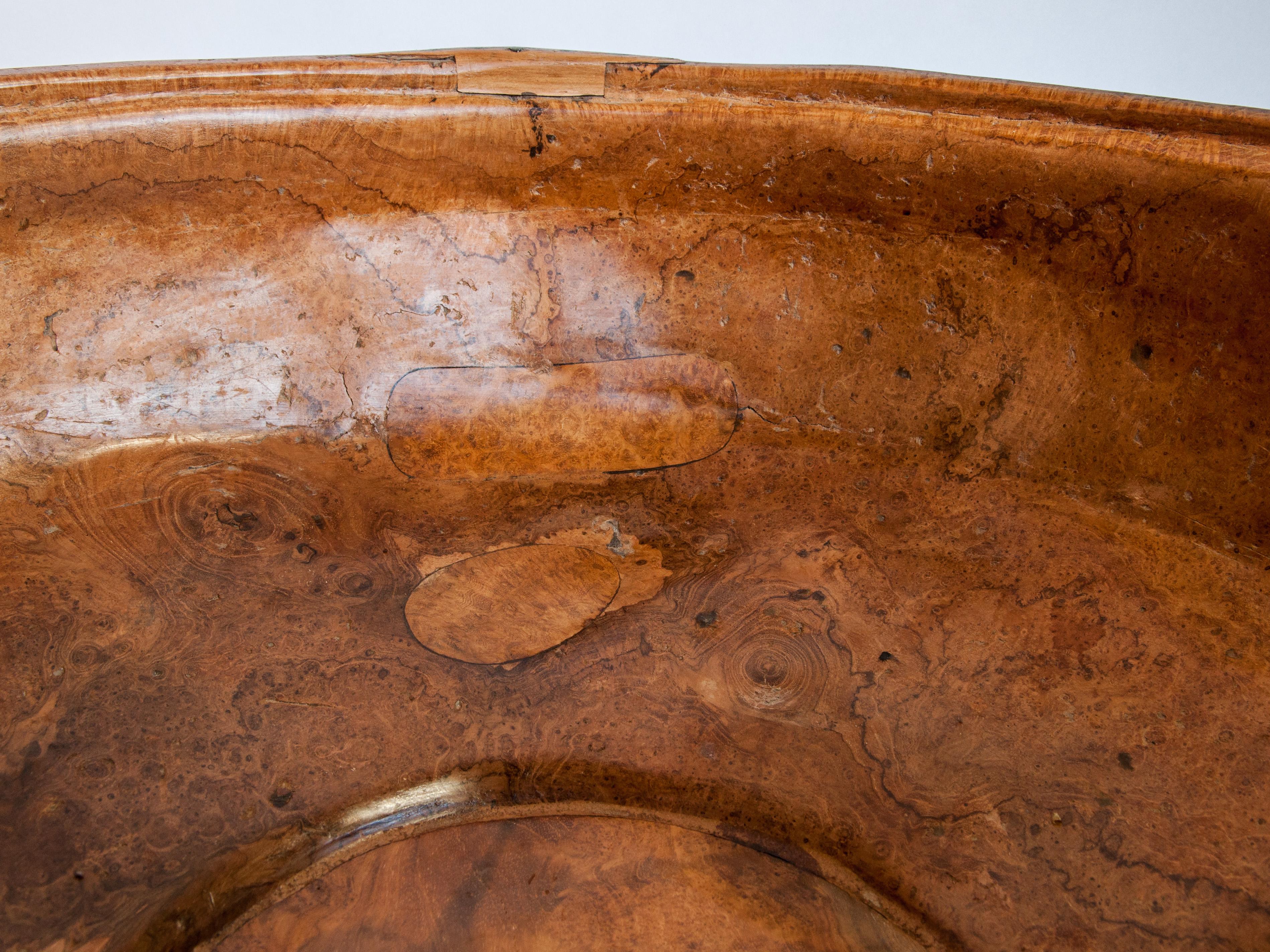 Large Vintage Teak Burl Wood Bowl, Java, Mid-20th Century 5