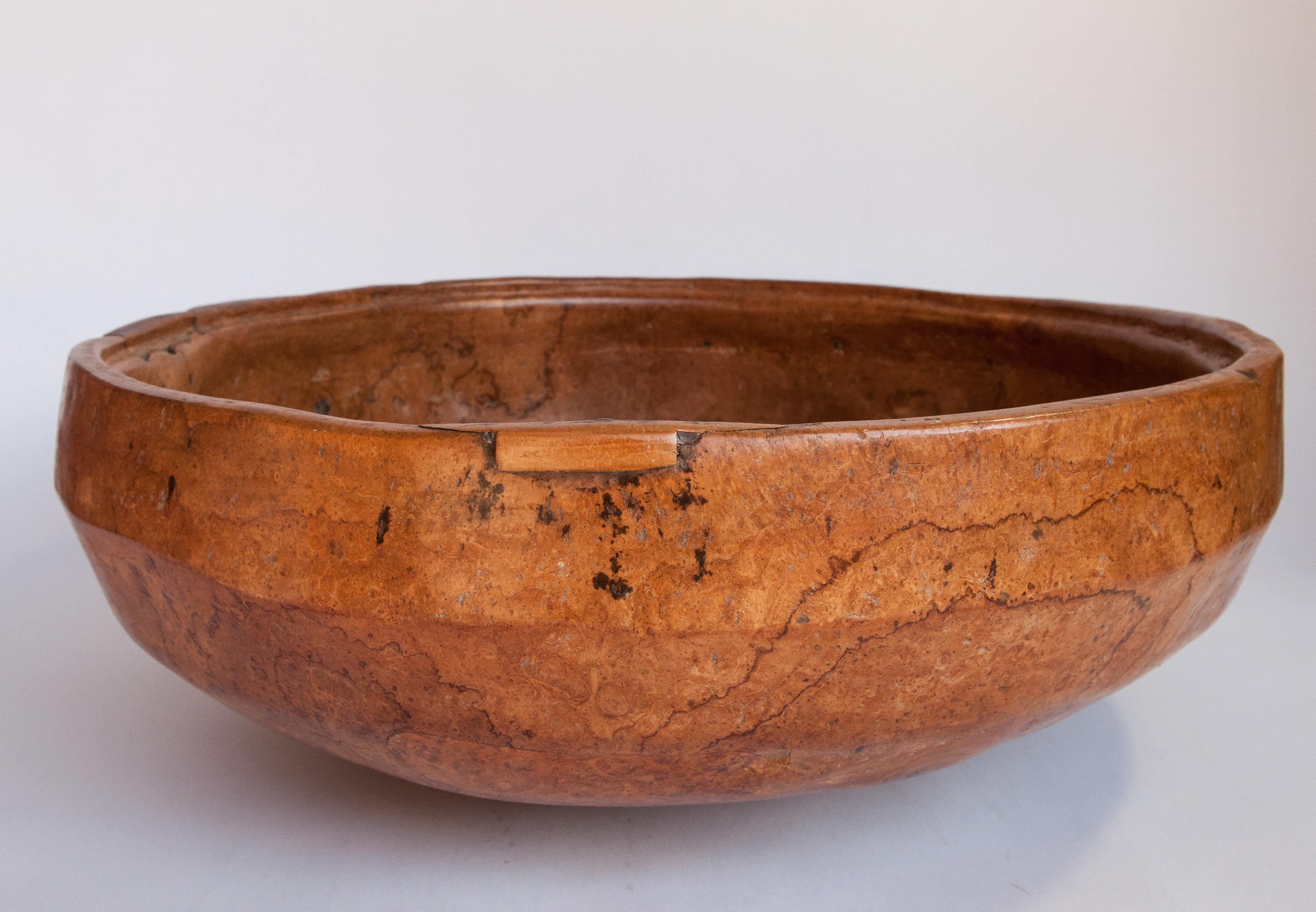 Large Vintage Teak Burl Wood Bowl, Java, Mid-20th Century 2