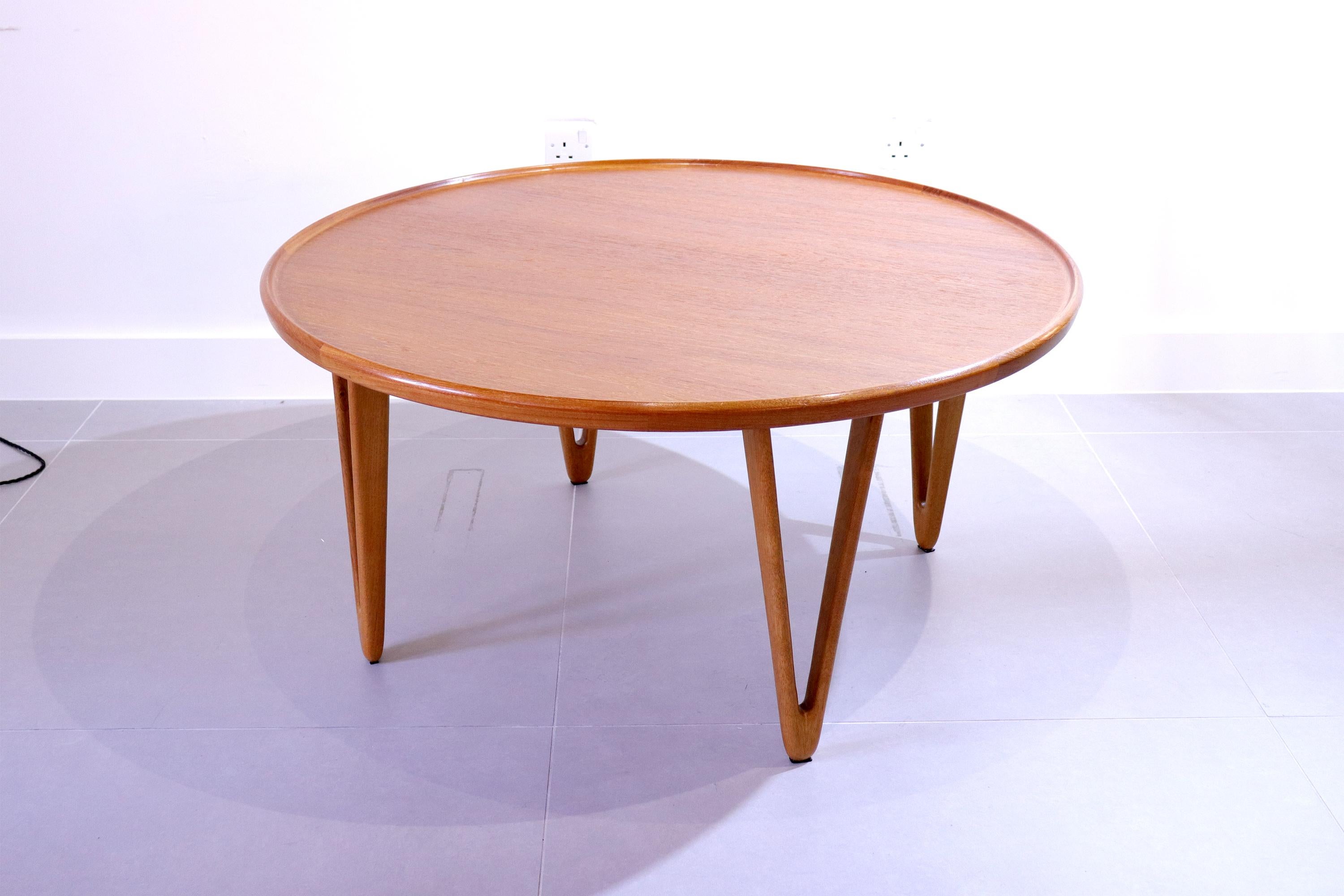 Mid-Century Modern Large Vintage Teak Coffee Table by Tove and Edvard Kindt-Larsen