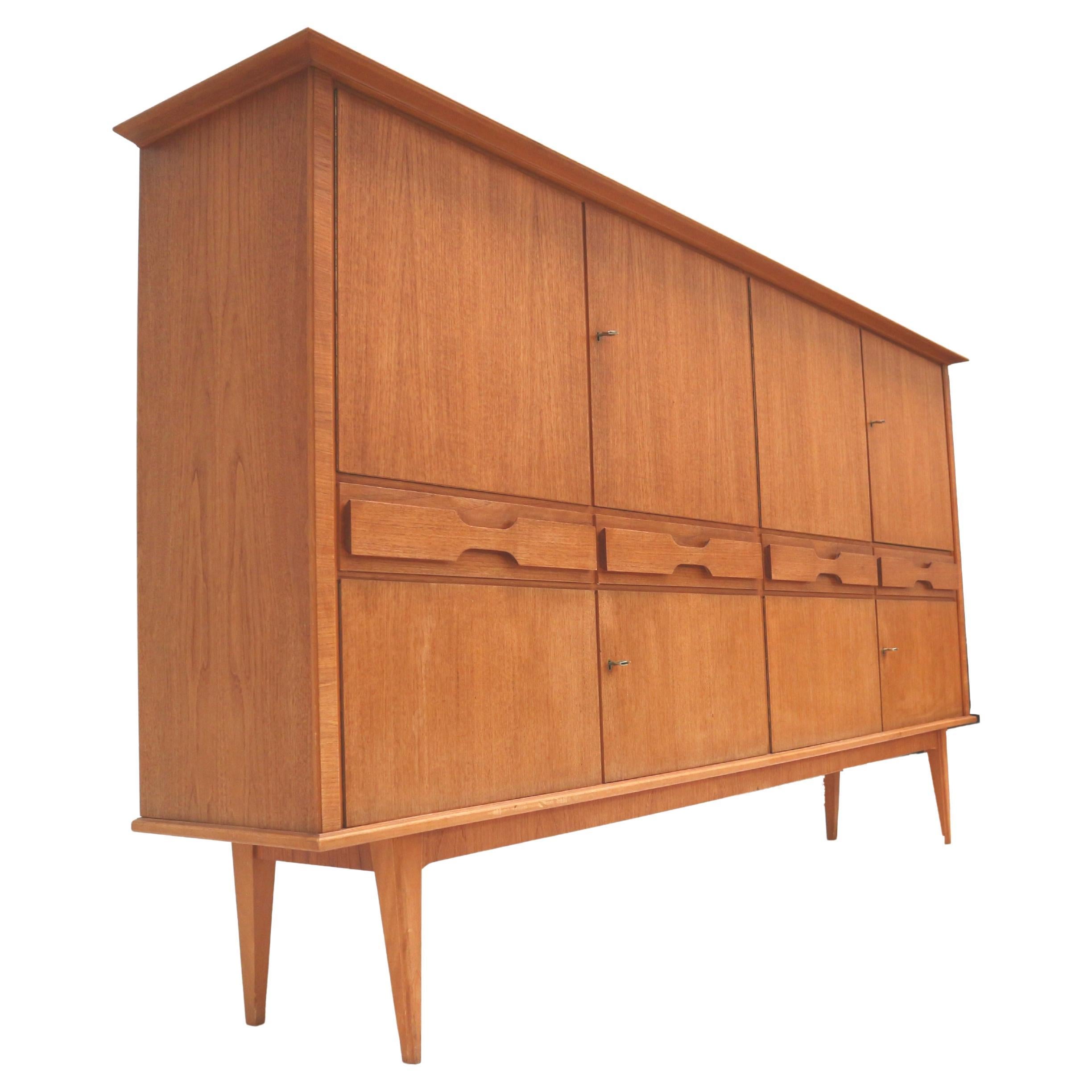 Grand buffet vintage en teck fabriqué dans les années 60