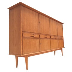 Large vintage teak highboard made in the 60s