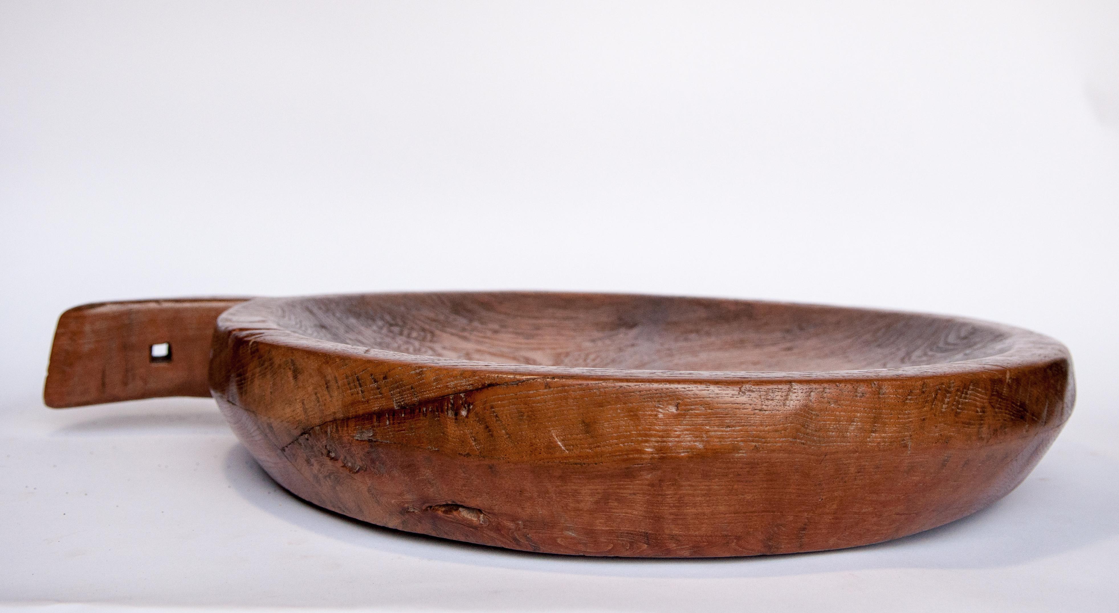 Large Vintage Teak Mortar Tray from Northern Thailand, Mid-20th Century 6