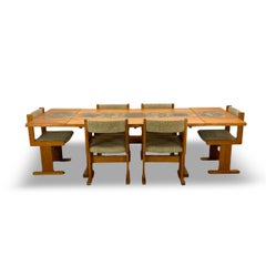 Large Vintage Teak & Tile Dining Table