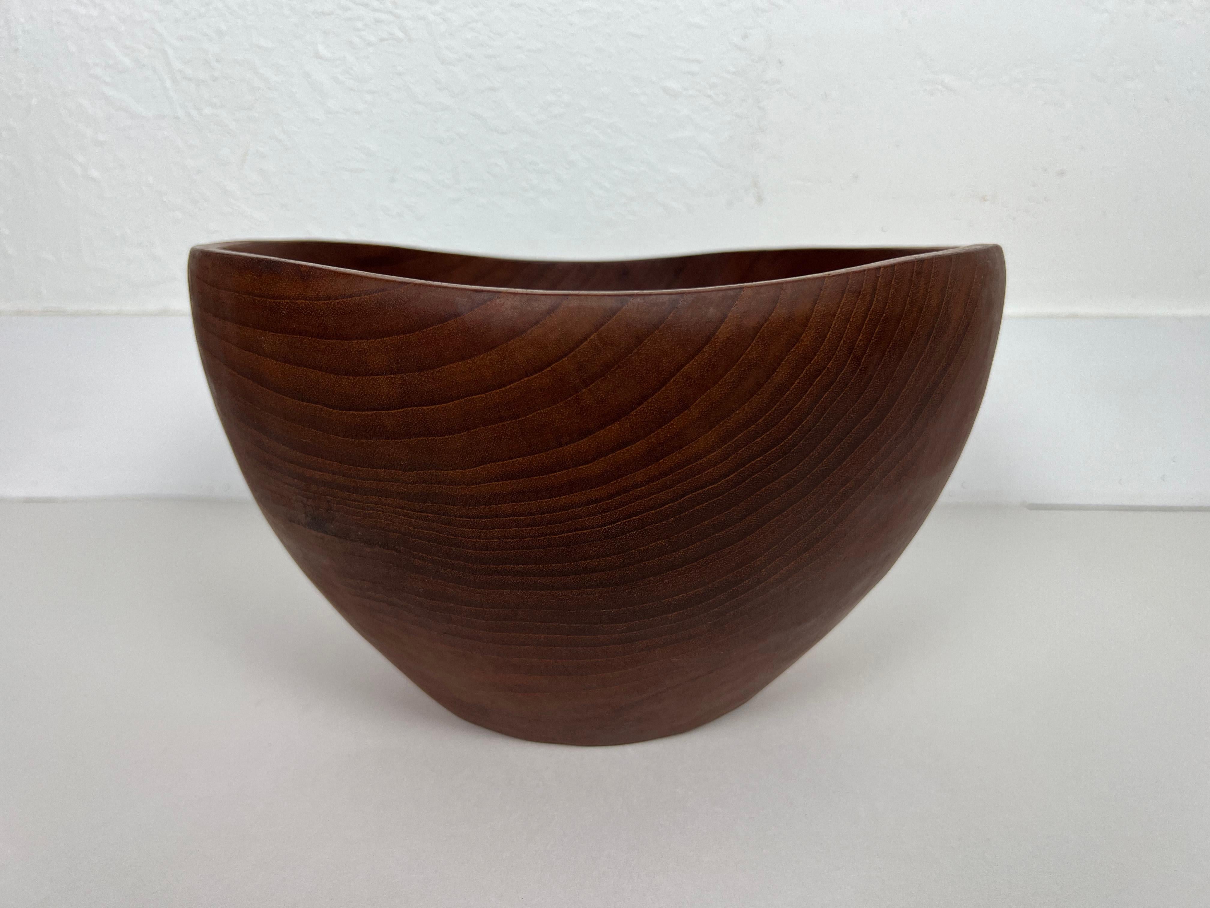 20th Century Large Vintage Teak Wood Bowl