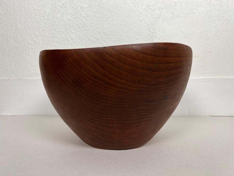 Large Vintage Teak Wood Bowl 2
