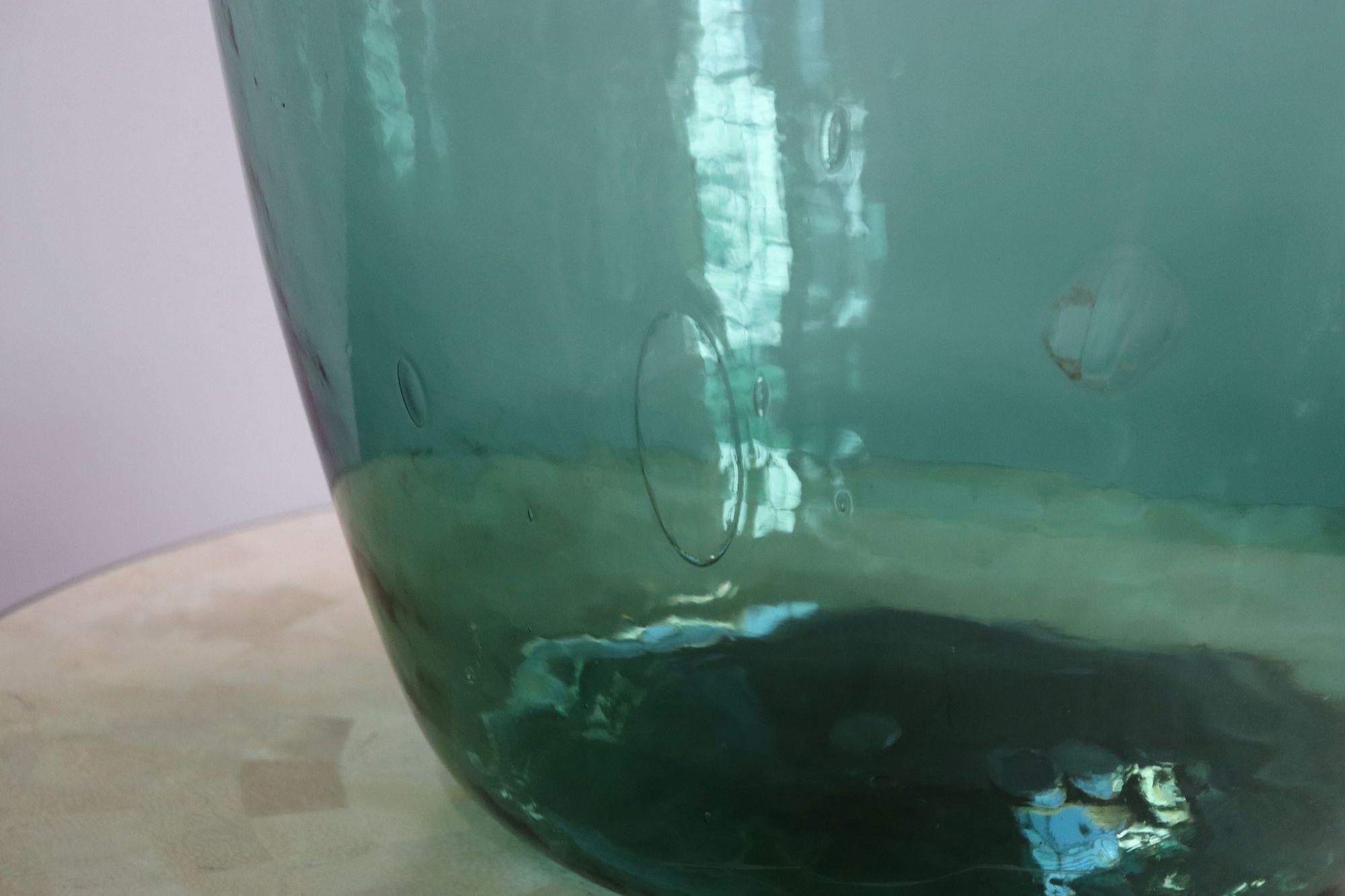 Große Vintage Teal Aqua Grün Französisch Demijohn / Carboy im Angebot 2