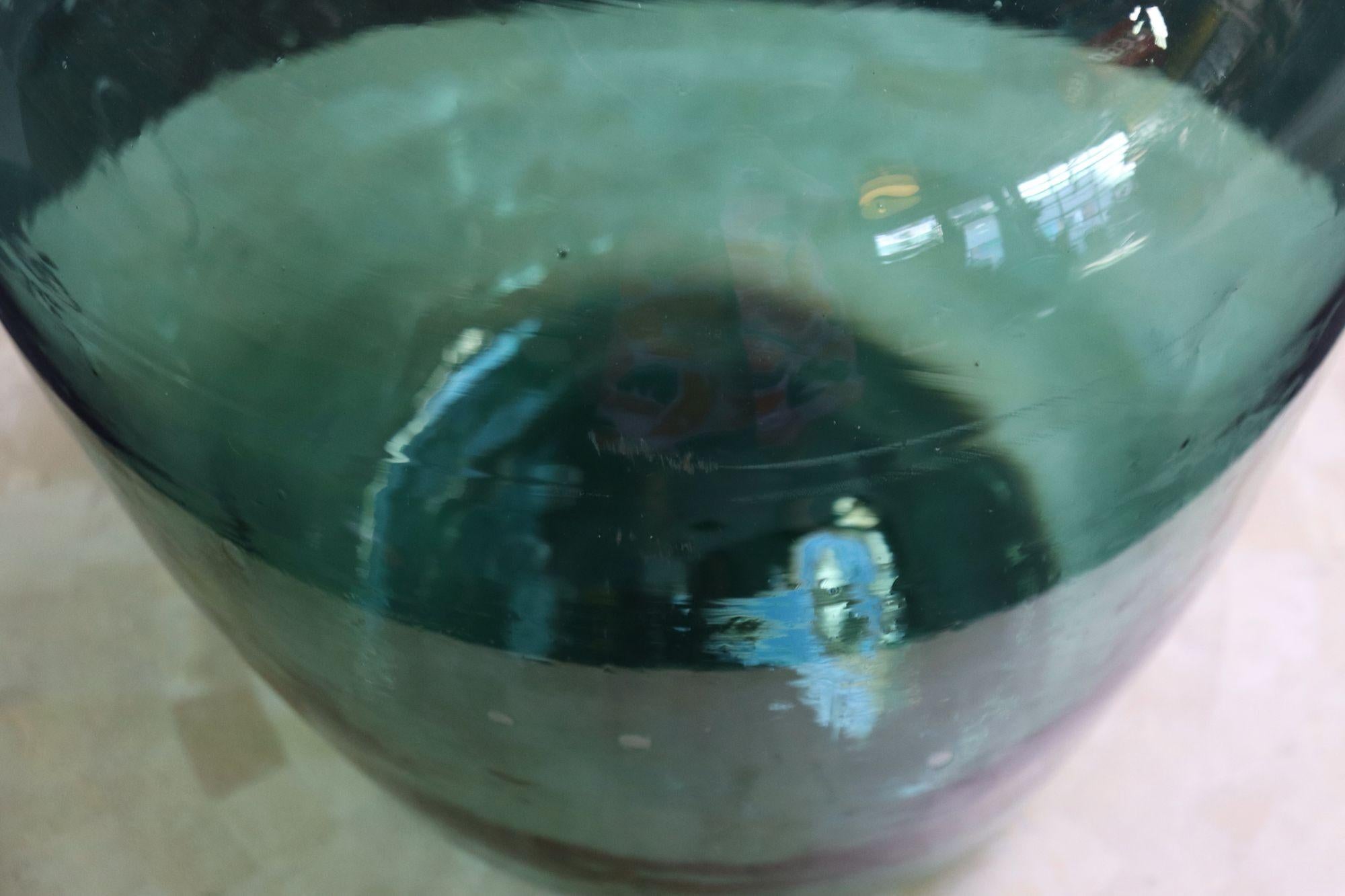 Große Vintage Teal Aqua Grün Französisch Demijohn / Carboy im Angebot 3
