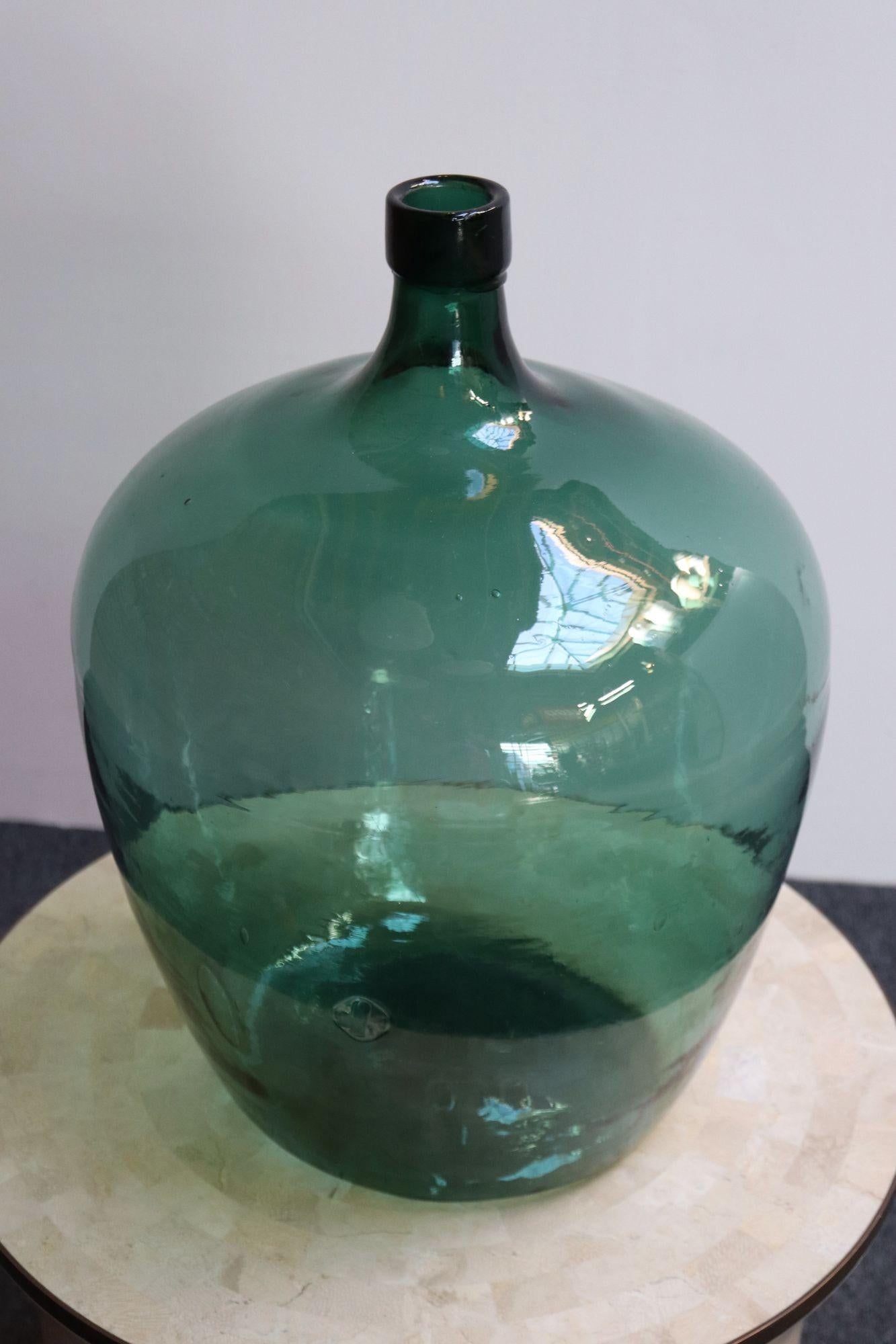 Große Vintage Teal Aqua Grün Französisch Demijohn / Carboy im Angebot 8