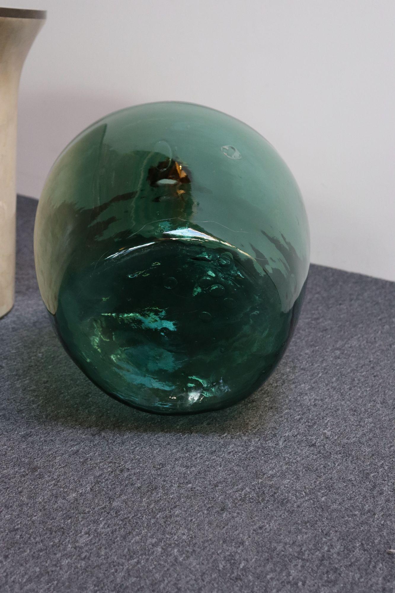 Große Vintage Teal Aqua Grün Französisch Demijohn / Carboy im Zustand „Gut“ im Angebot in Brooklyn, NY