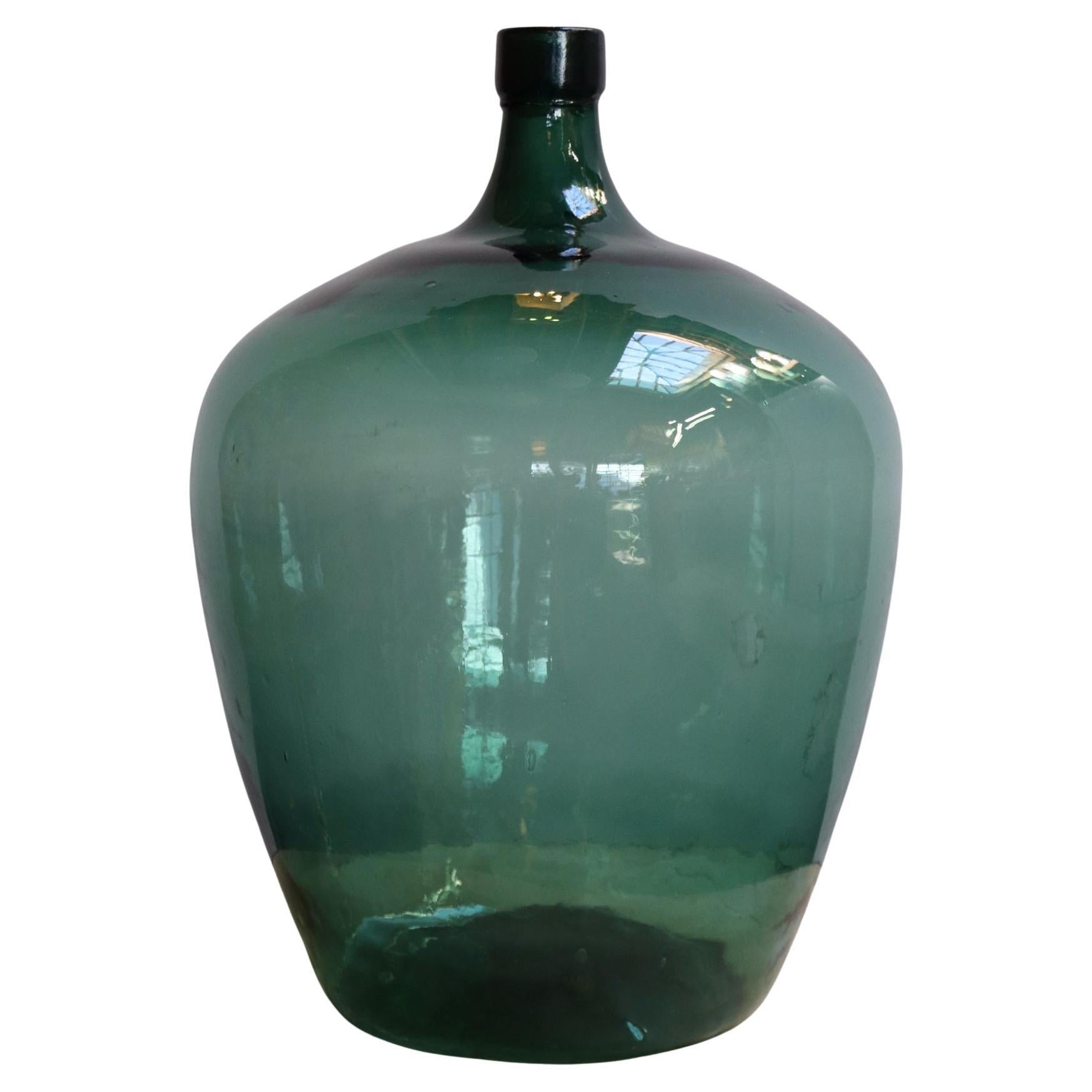 Große Vintage Teal Aqua Grün Französisch Demijohn / Carboy