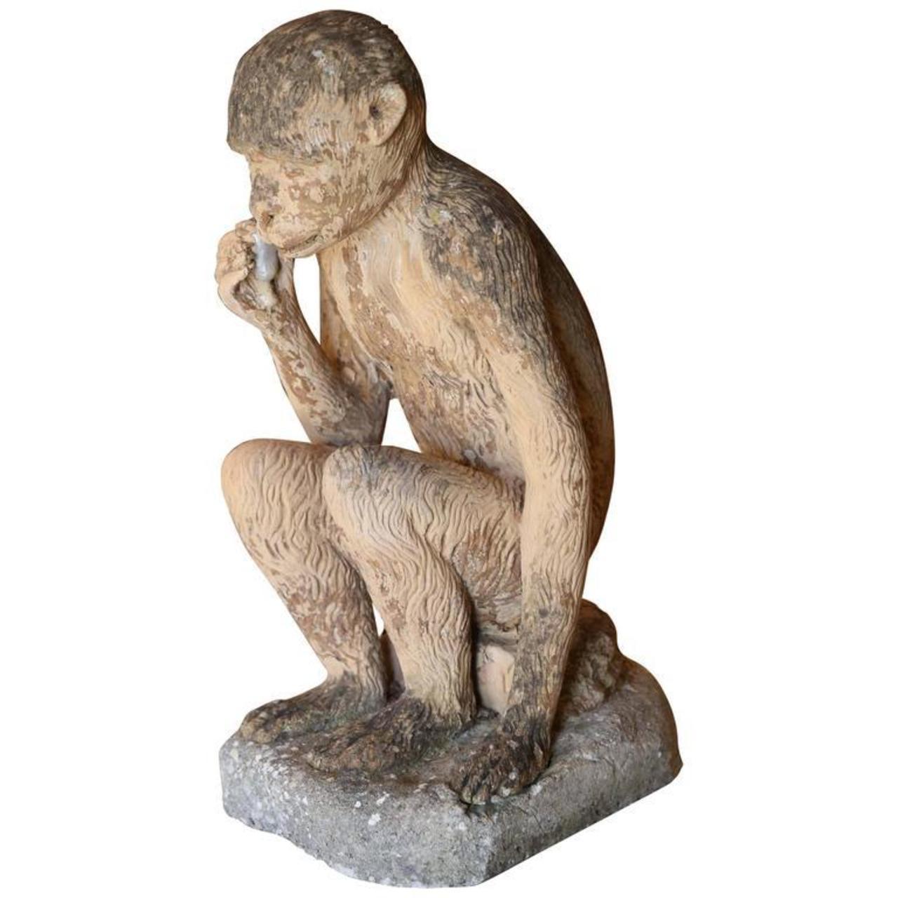 Mid-20th Century Vintage Terracotta Monkey