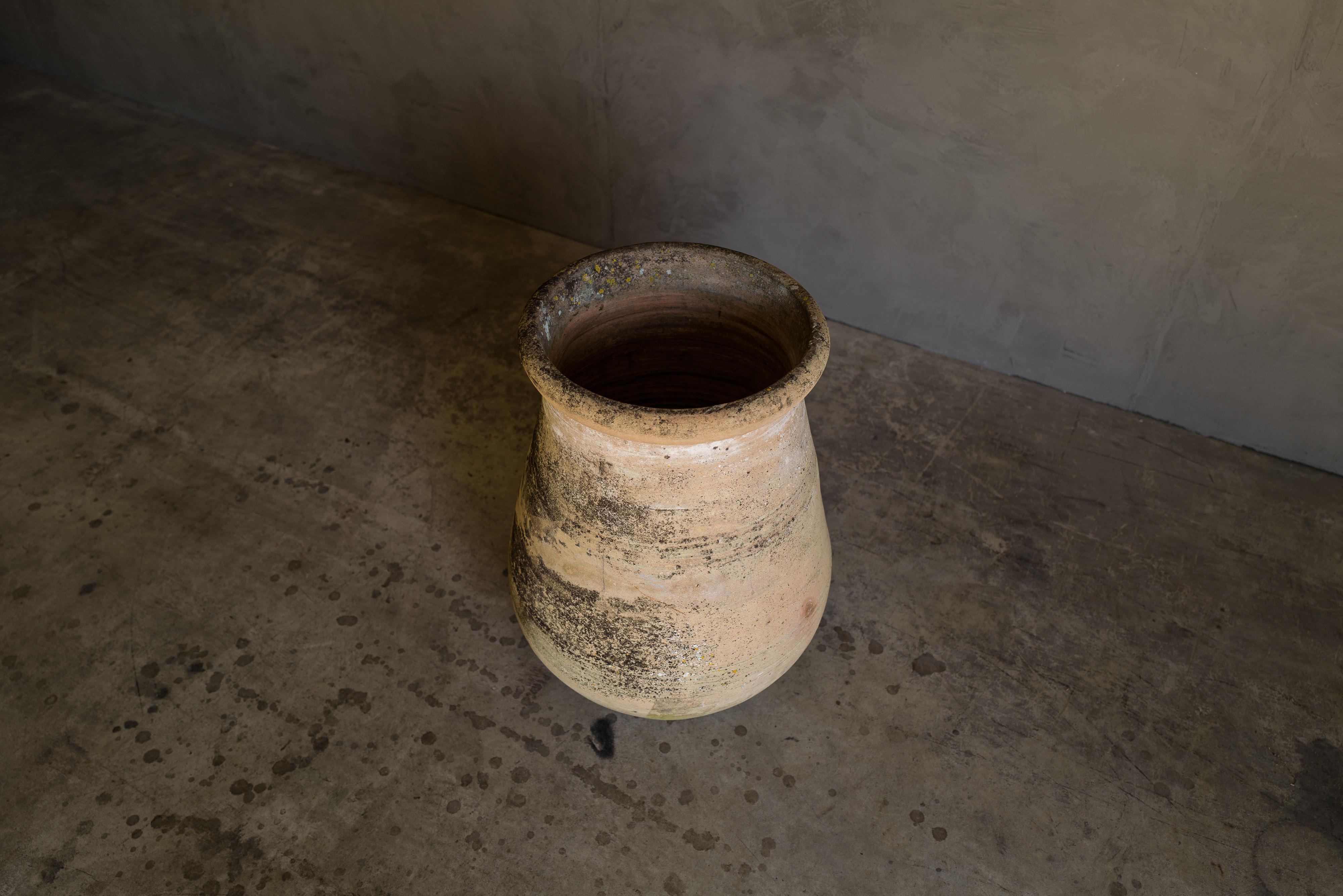 Large vintage terracotta pot from France, circa 1950. Fantastic model with nice wear and patina.