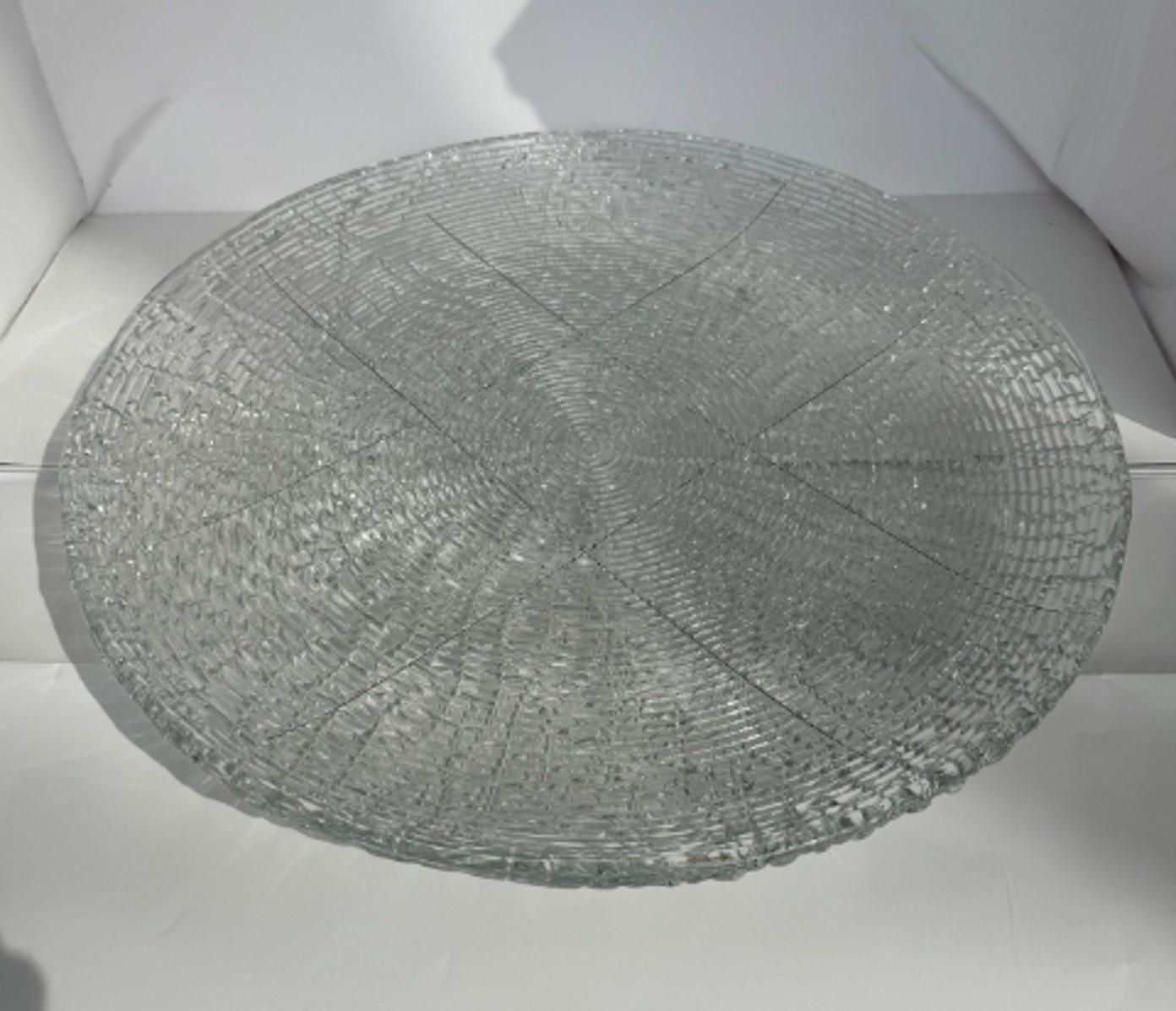 Glass Ammonite Fossil Serving Tray