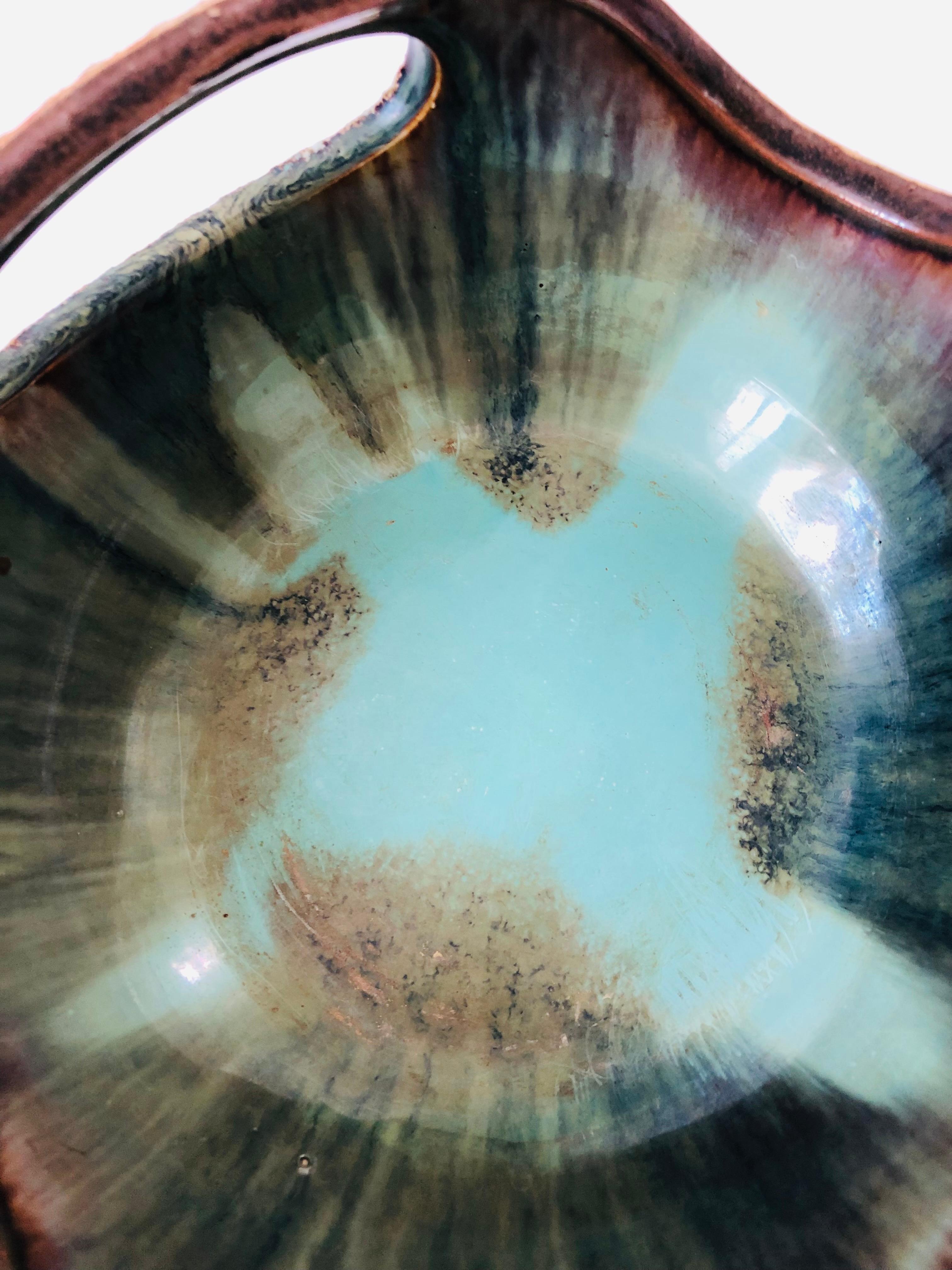 Organic Modern Large Vintage Textured Ikebana Bowl