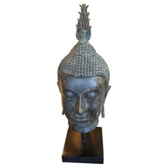 Large Vintage Thai Zinc Buddha Head