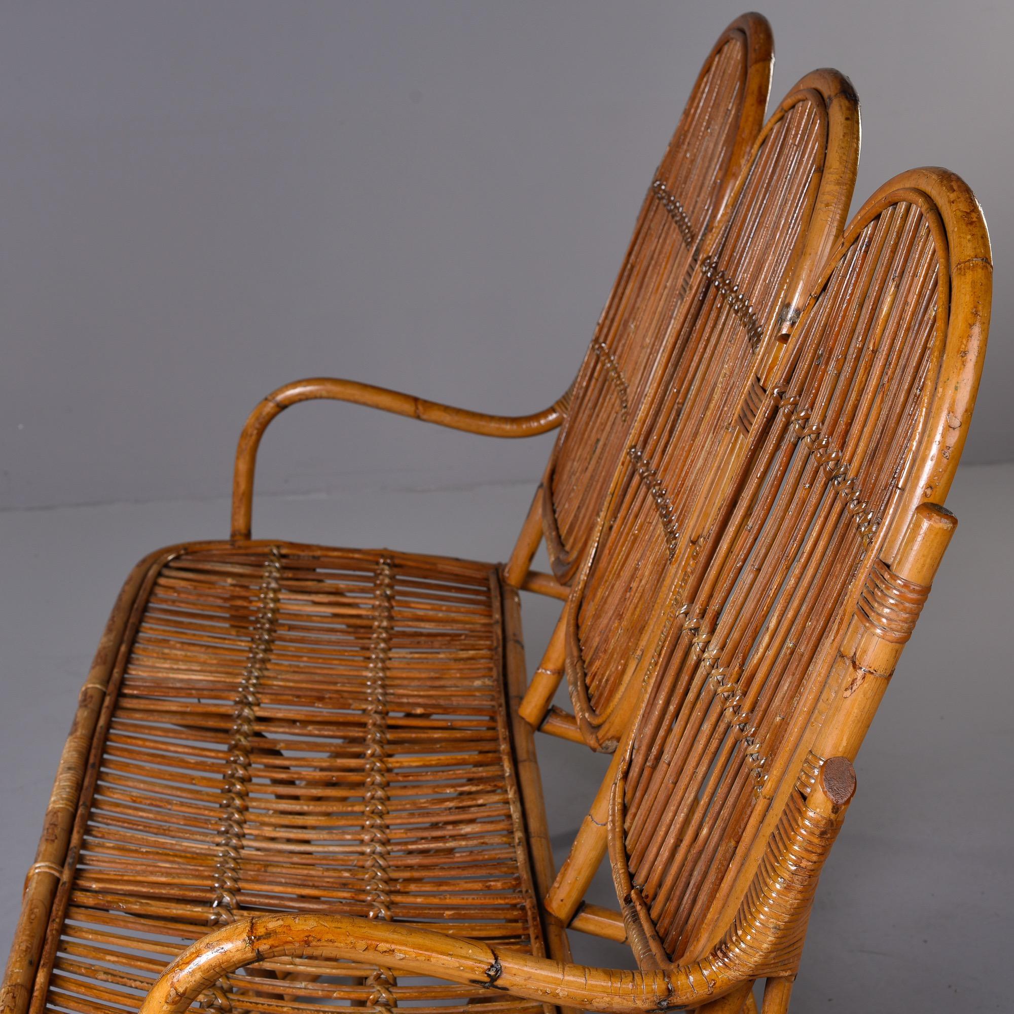 Large Vintage Three Seater Rattan Settee For Sale at 1stDibs vintage
