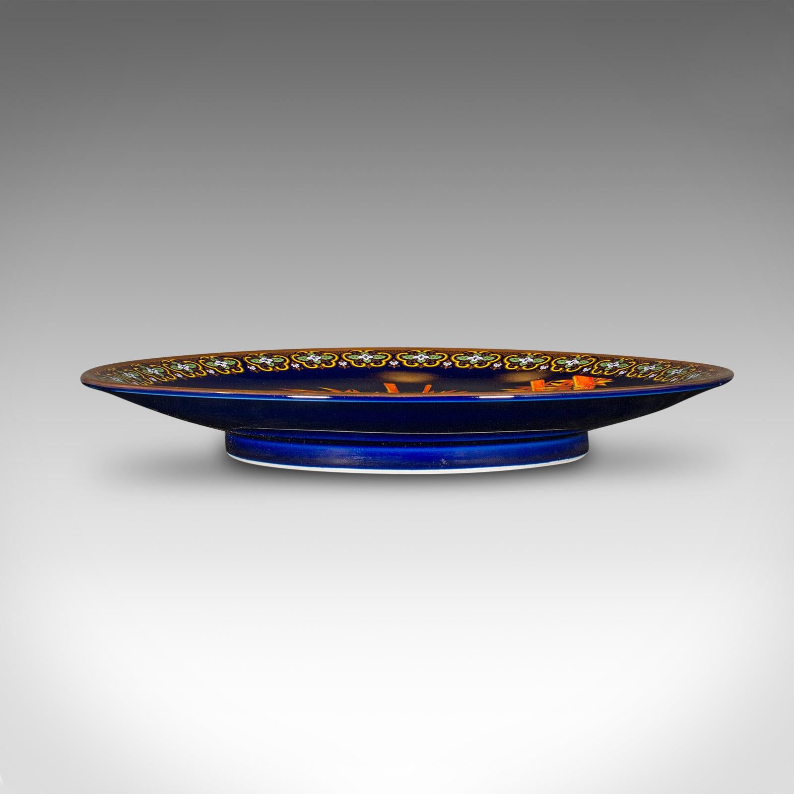 Large Vintage Tiger Charger, Chinese, Lacquer Ceramic, Display Plate, Circa 1980 For Sale 3
