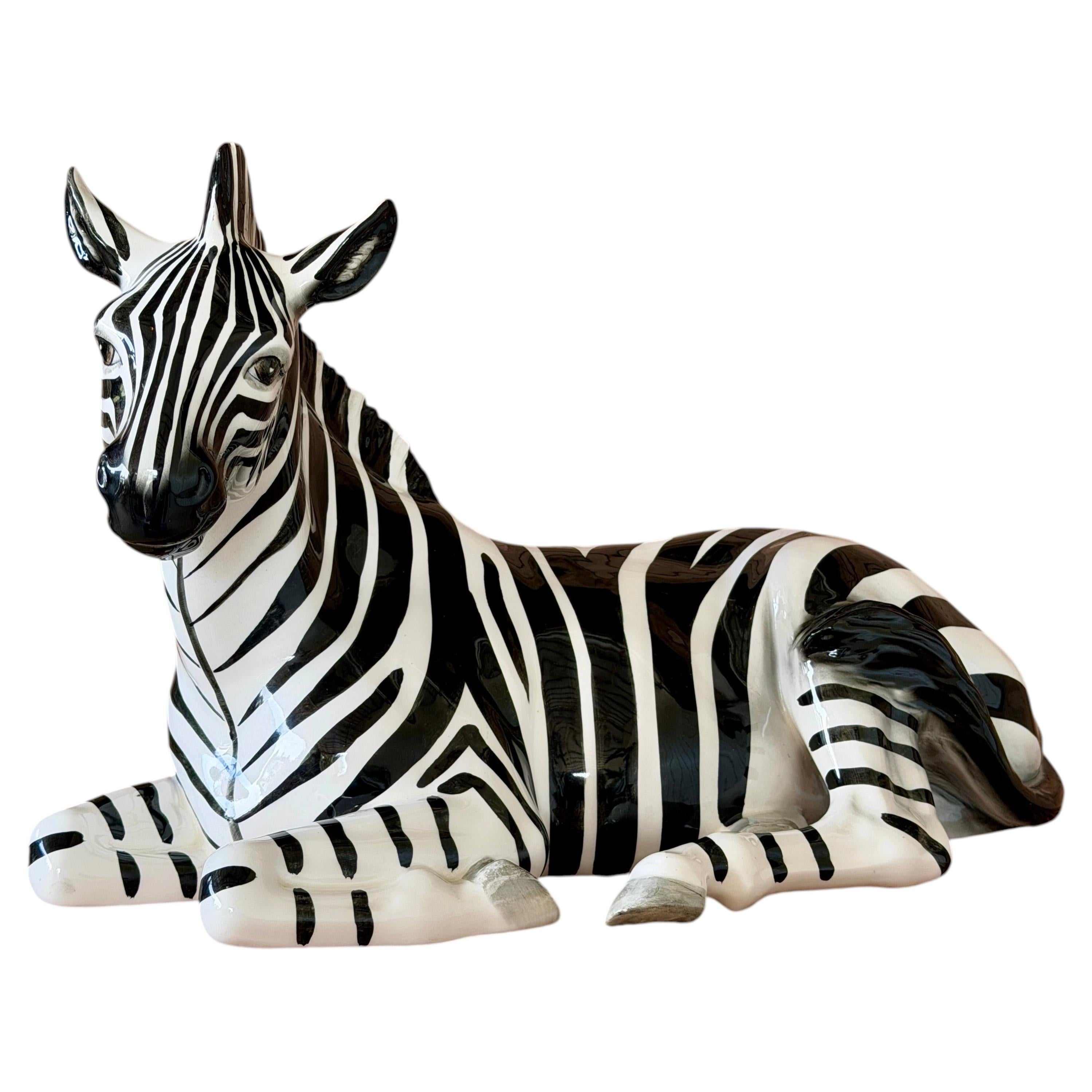 Large Vintage Tilso Japan Ceramic Zebra Figurine