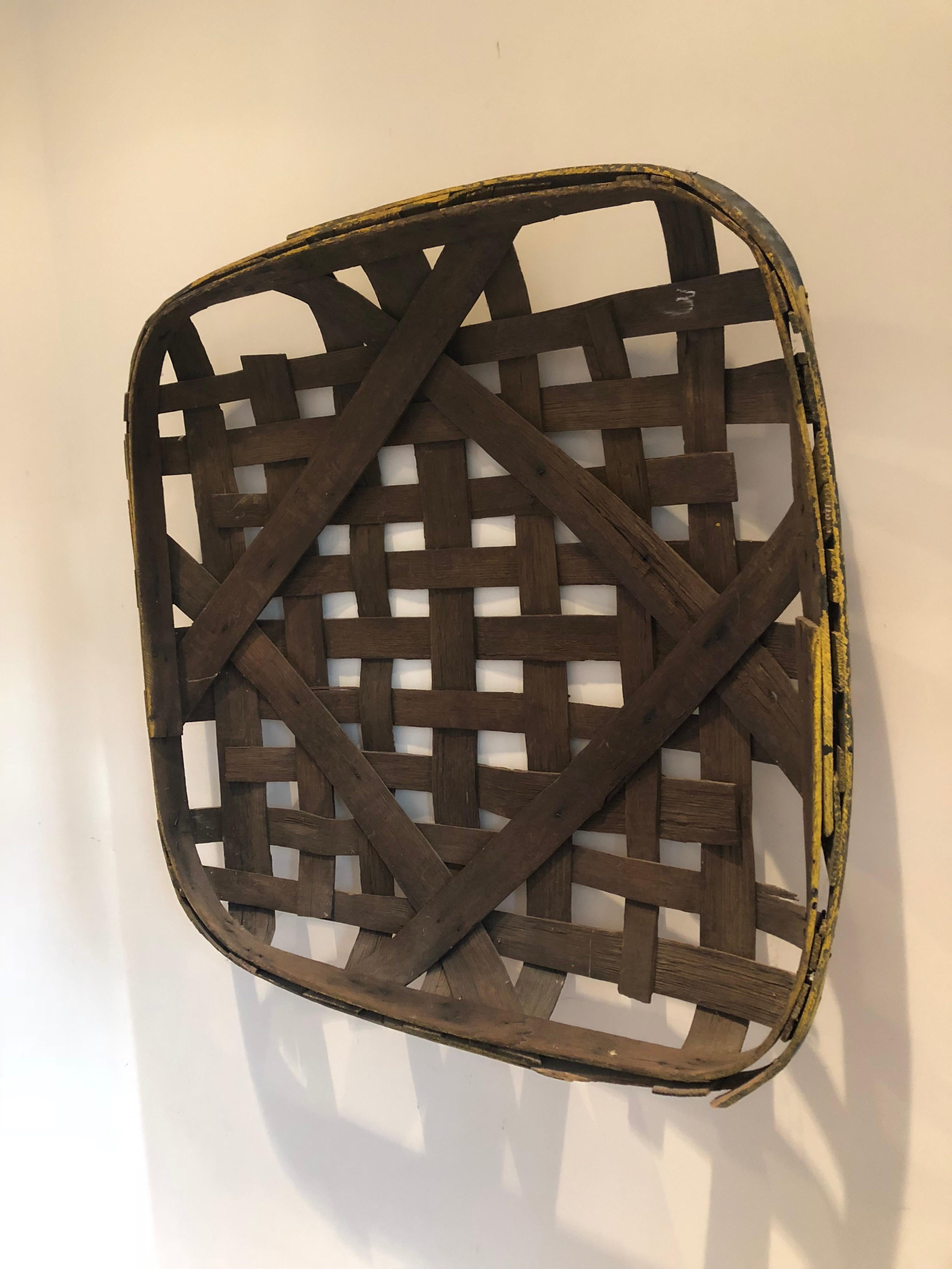 A large vintage American tobacco drying basket. Wonderful as a wall decoration.