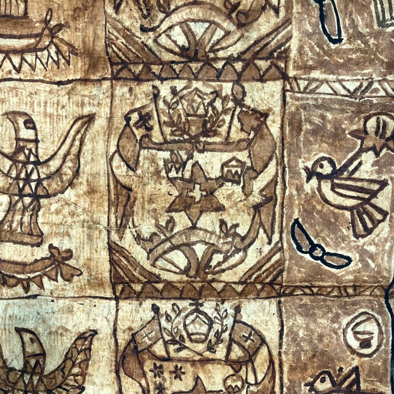 Large Vintage Tongan Tapa Cloth For Sale at 1stDibs