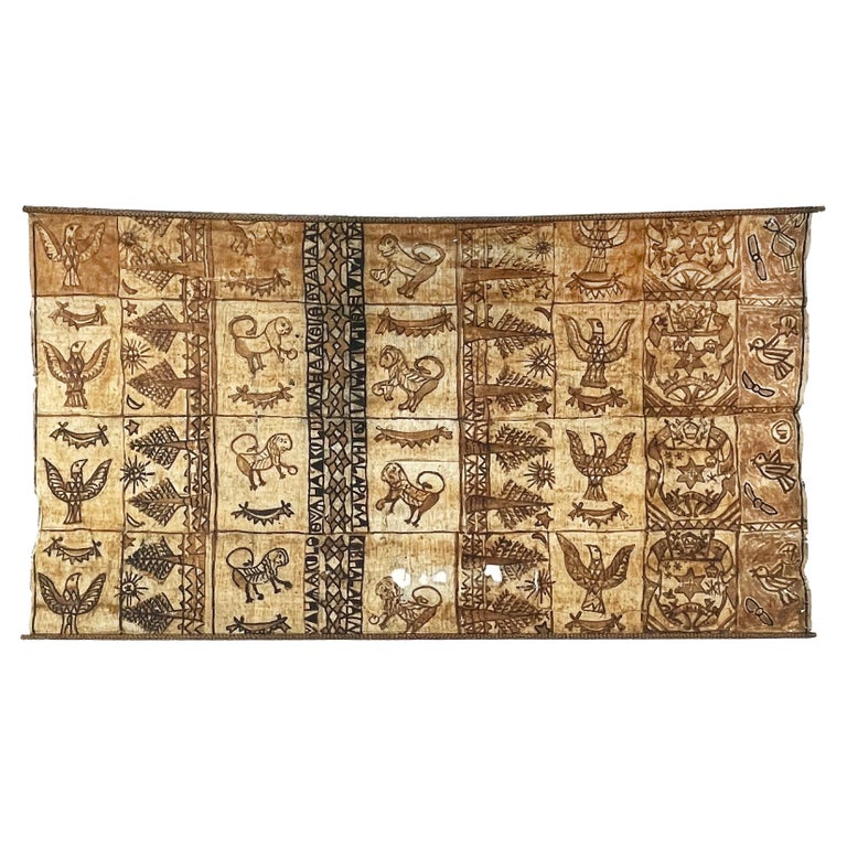 Large Vintage Tongan Tapa Cloth For Sale at 1stDibs