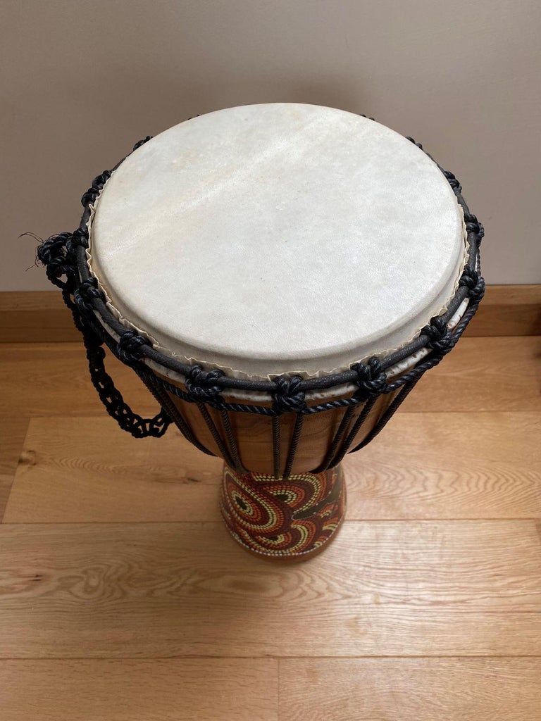 Handmade 20 Tall Deep Carved Djembe Bongo Drum GOD FIRST