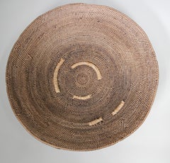Großer Vintage Tribal handgewebten ethnischen Runde afrikanischen Korb