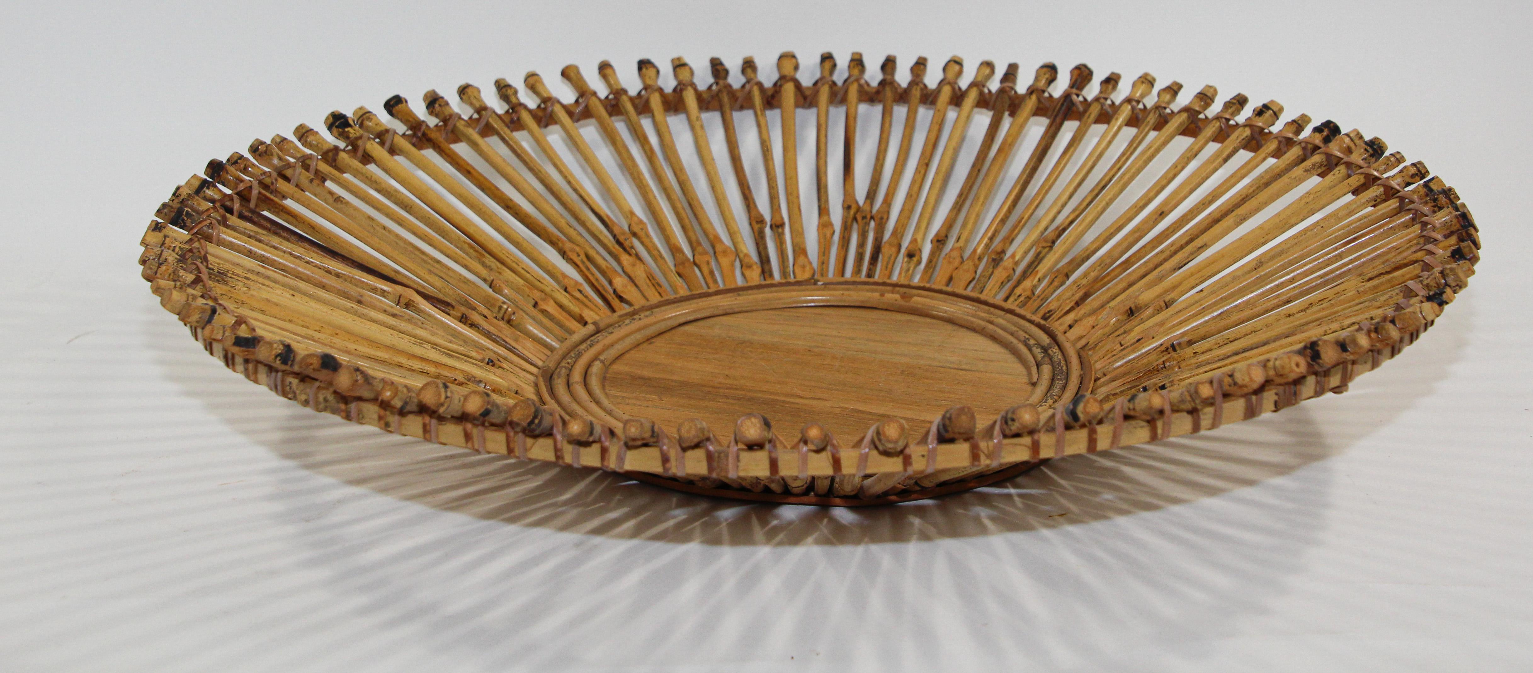 Large Vintage Tribal Handwoven Ethnic Round African Basket For Sale 2