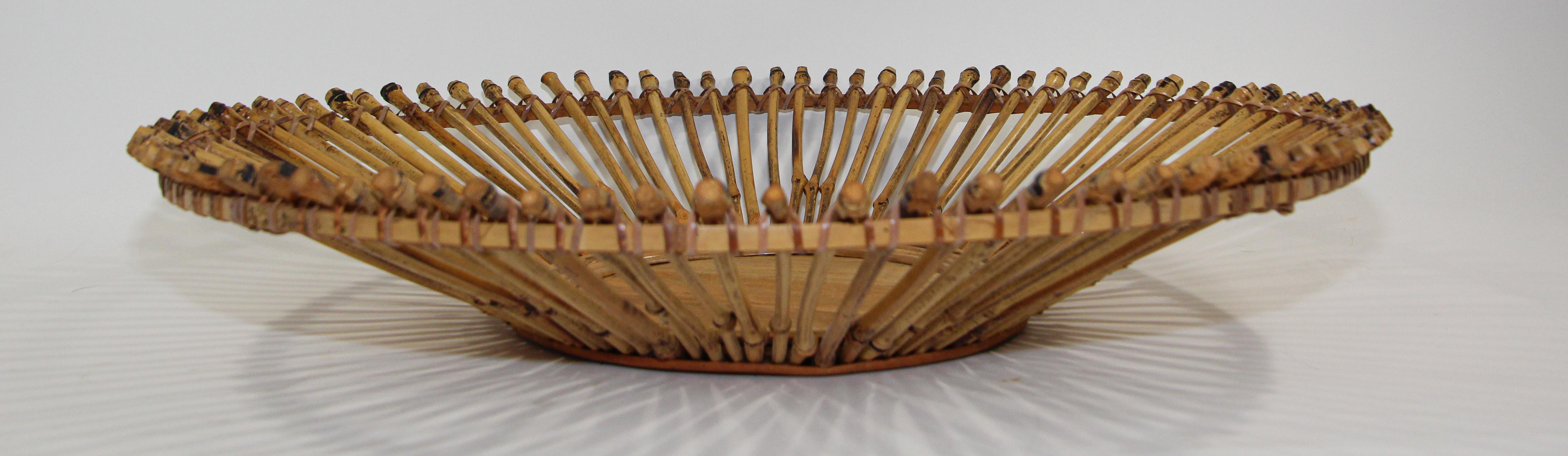 Large Vintage Tribal Handwoven Ethnic Round African Basket For Sale 3