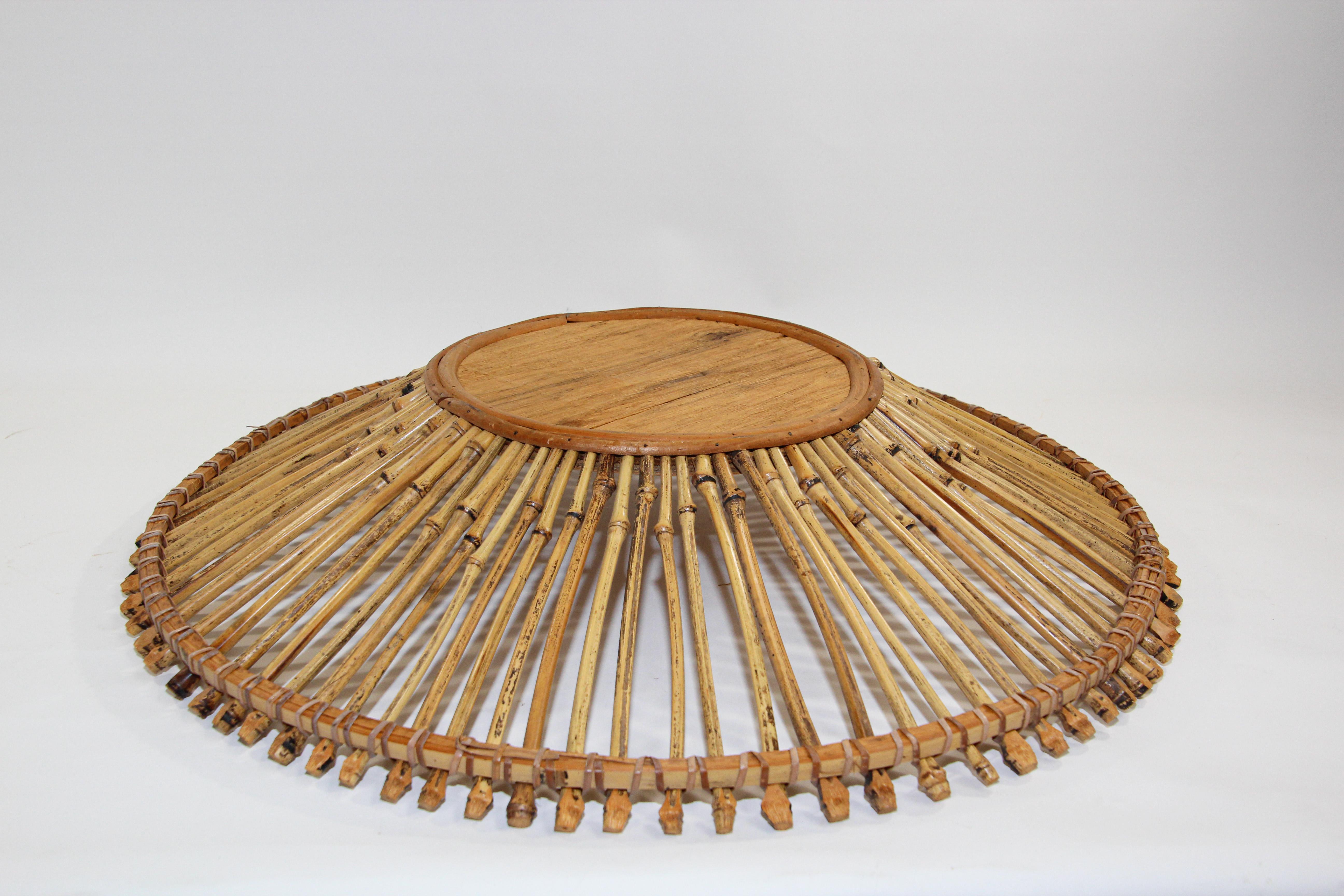 Large Vintage Tribal Handwoven Ethnic Round African Basket For Sale 6