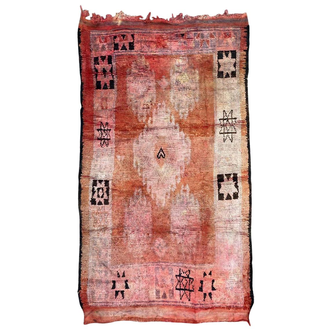 Large Vintage Tribal Moroccan Berbere Rug For Sale