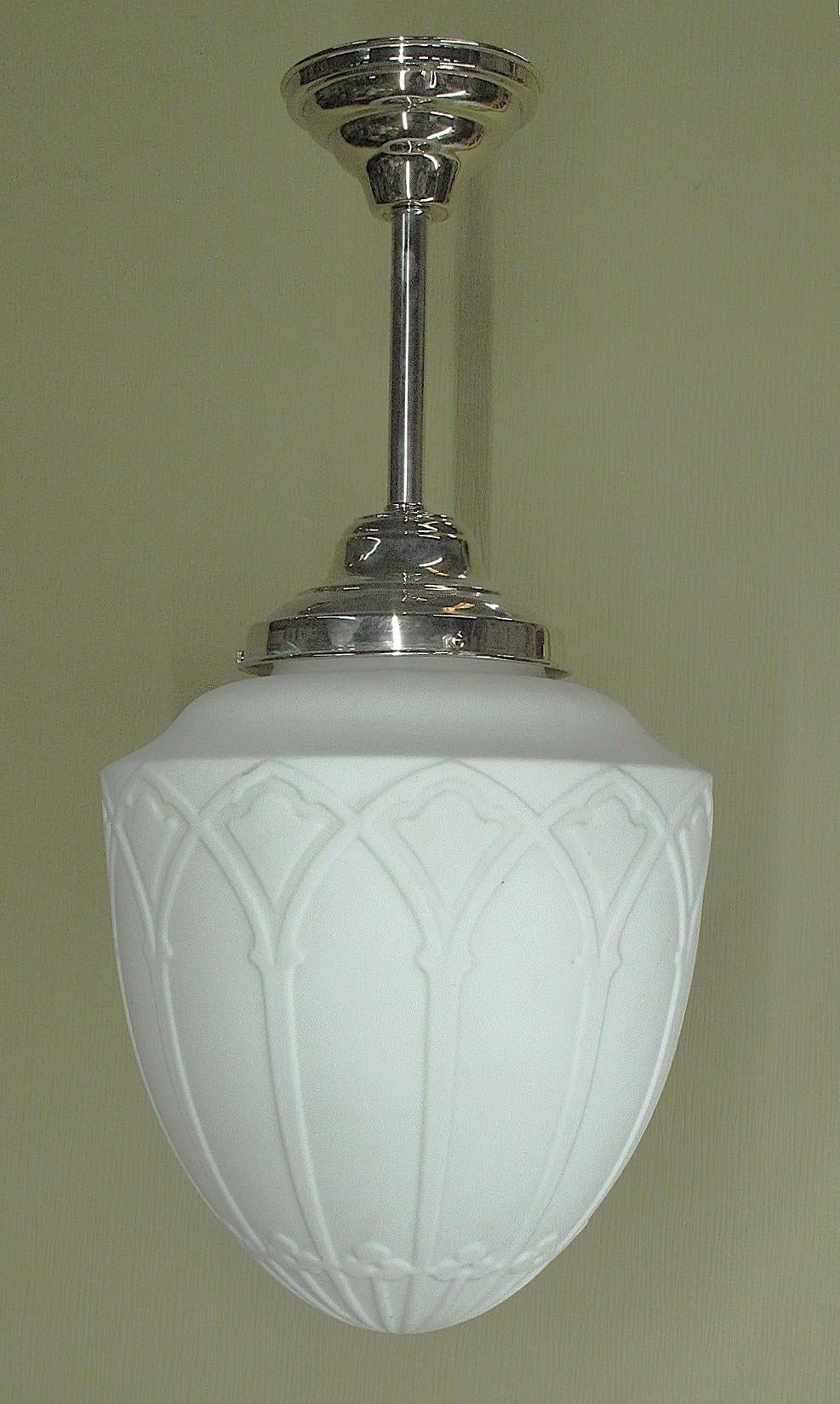American Large Vintage Tudor / Gothic Revival Ceiling Pedant vintagelights For Sale